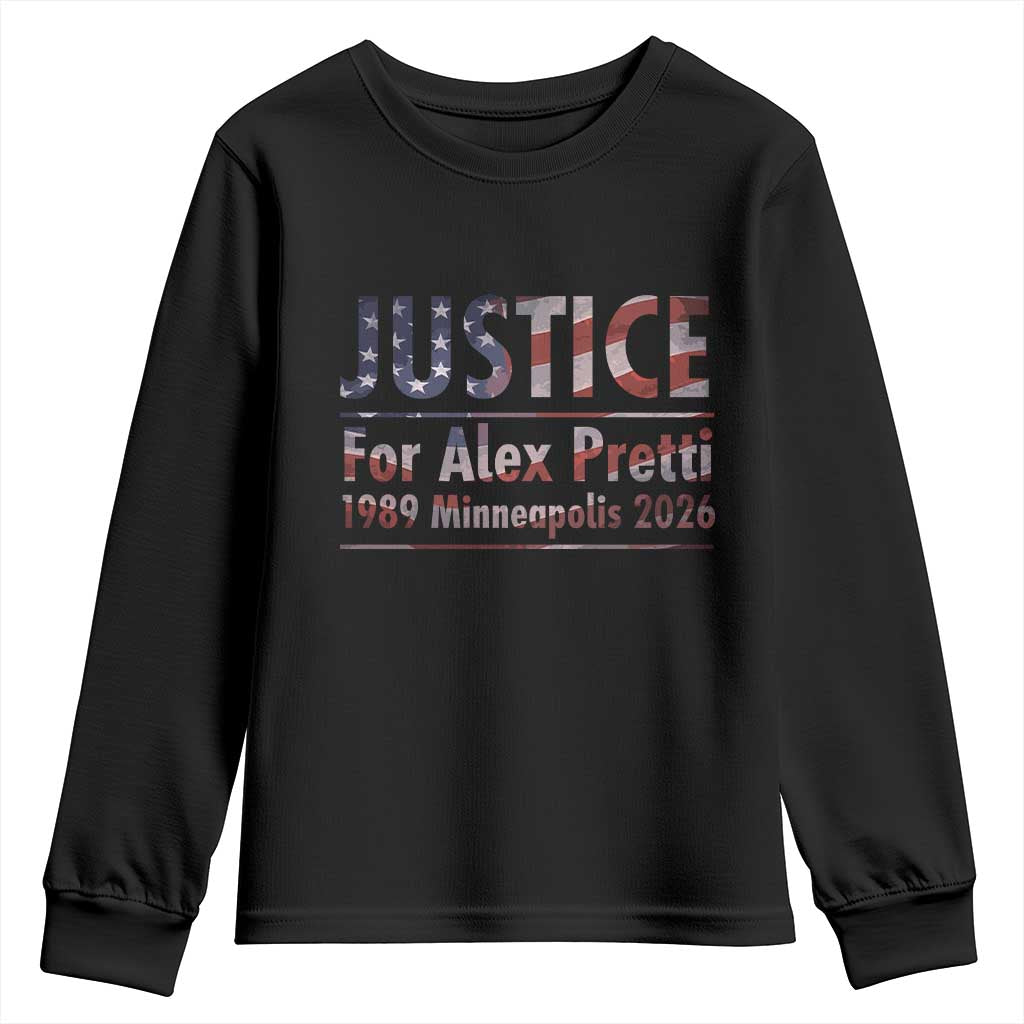 Justice For Alex Pretti Youth Sweatshirt Minneapolis MN Tribute Gift