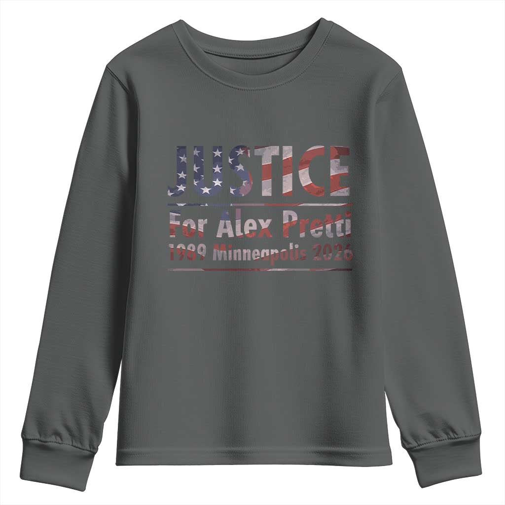 Justice For Alex Pretti Youth Sweatshirt Minneapolis MN Tribute Gift