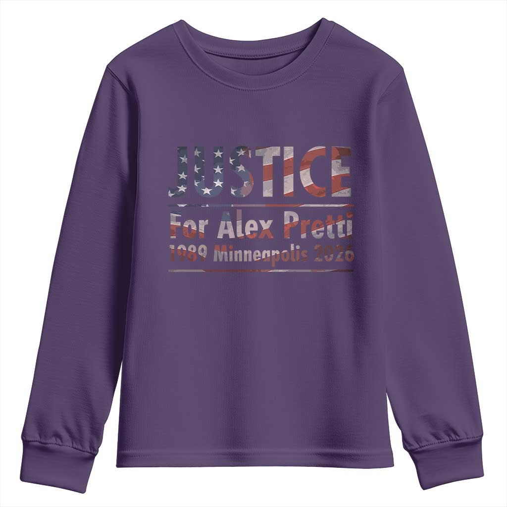 Justice For Alex Pretti Youth Sweatshirt Minneapolis MN Tribute Gift