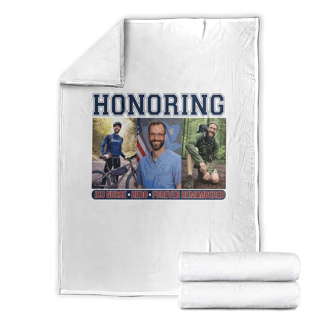 Honoring Alex Pretti Memorial Throw Blanket ICU Nurse Hero Tribute Minneapolis