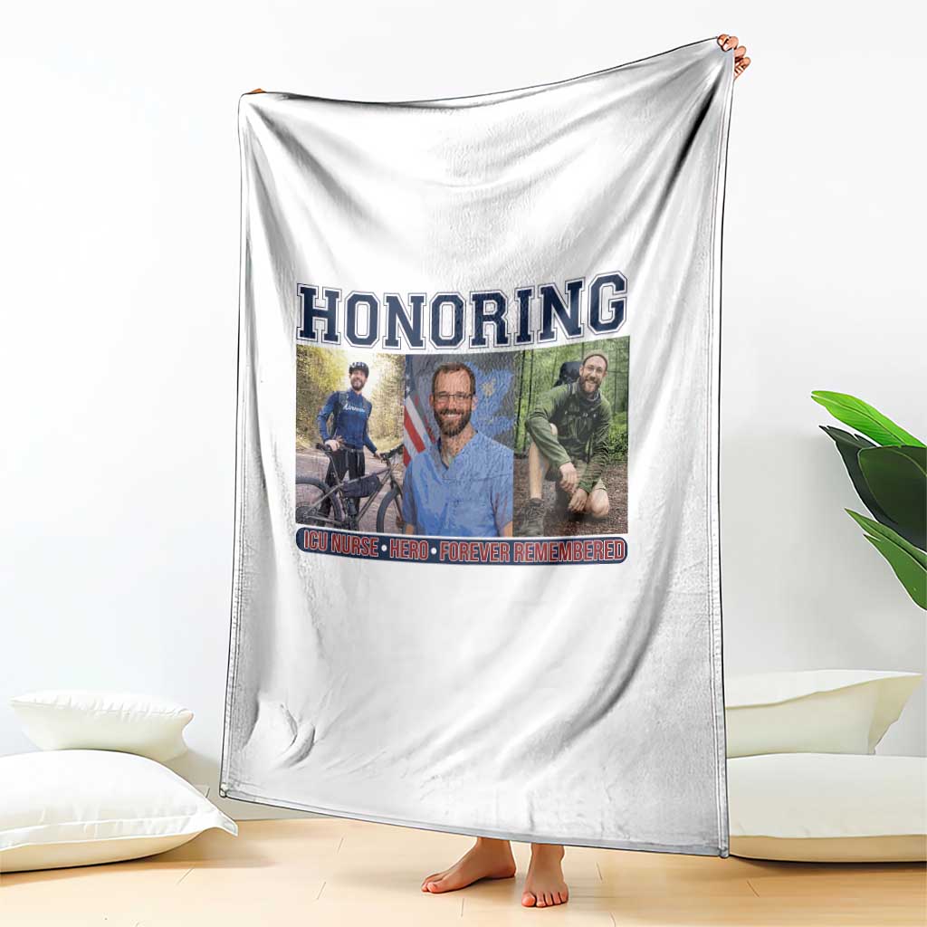 Honoring Alex Pretti Memorial Throw Blanket ICU Nurse Hero Tribute Minneapolis