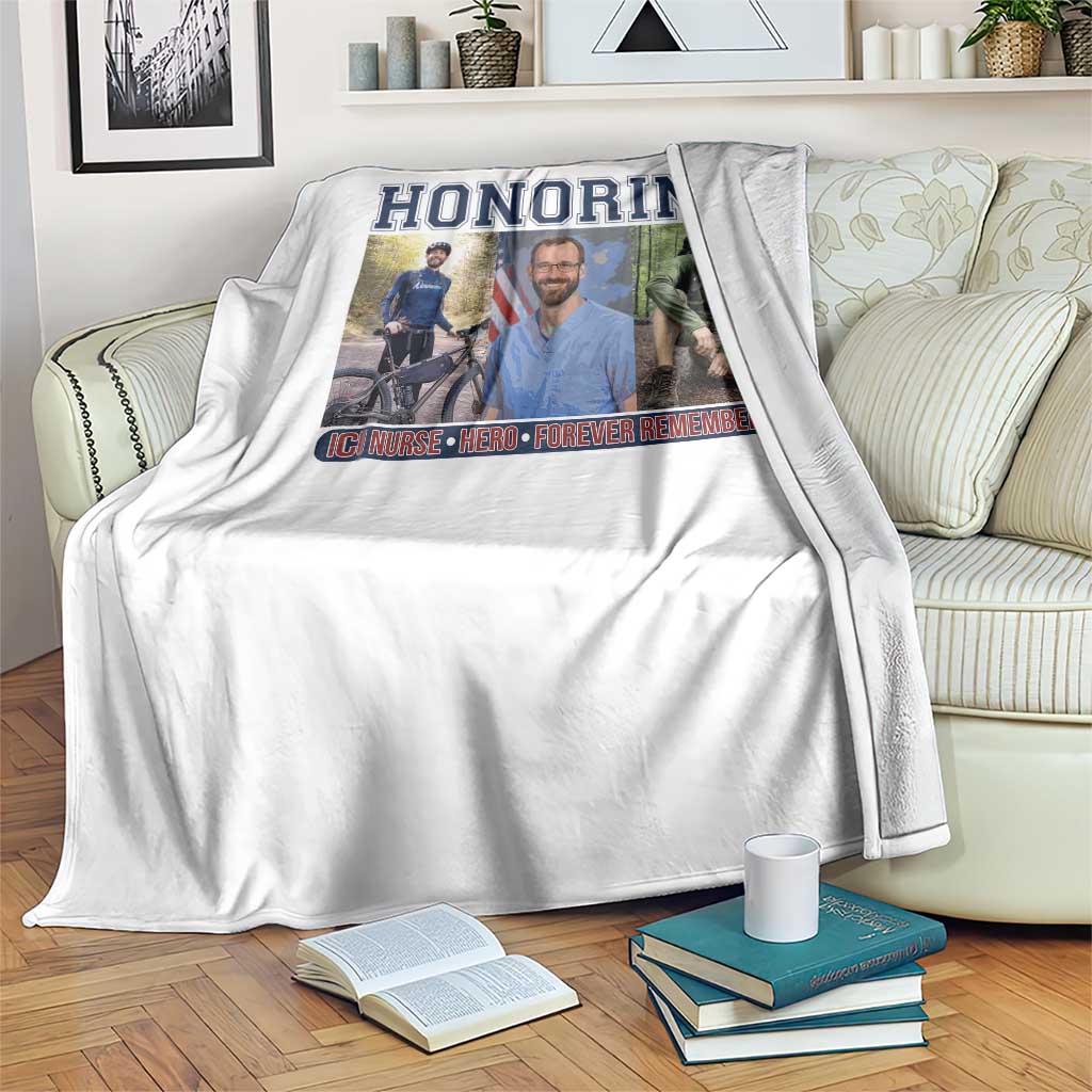 Honoring Alex Pretti Memorial Throw Blanket ICU Nurse Hero Tribute Minneapolis