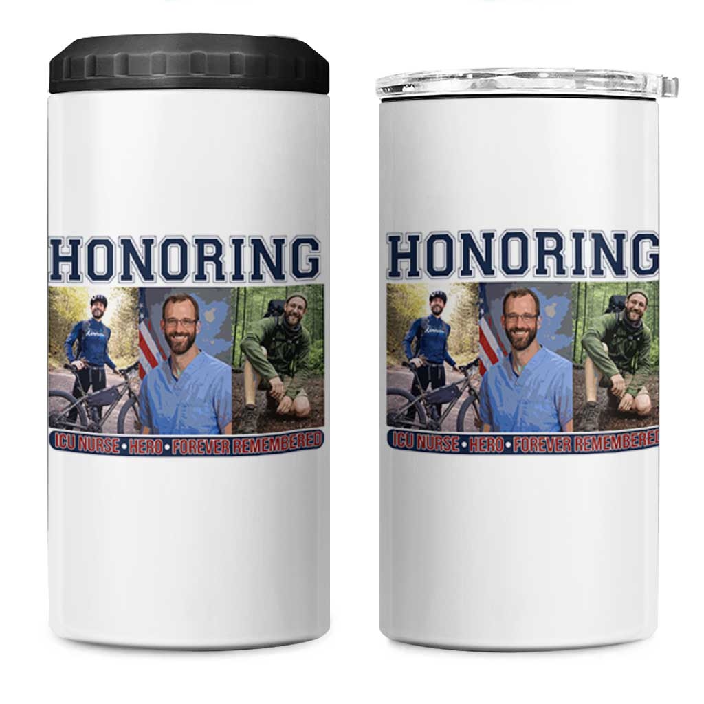 Honoring Alex Pretti Memorial 4 in 1 Can Cooler Tumbler ICU Nurse Hero Tribute Minneapolis