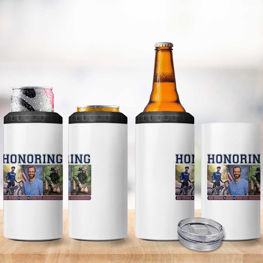 Honoring Alex Pretti Memorial 4 in 1 Can Cooler Tumbler ICU Nurse Hero Tribute Minneapolis
