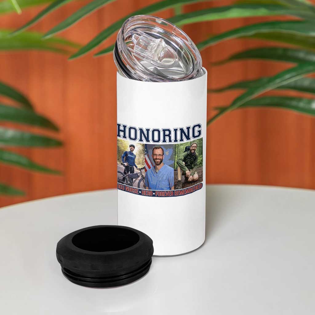 Honoring Alex Pretti Memorial 4 in 1 Can Cooler Tumbler ICU Nurse Hero Tribute Minneapolis