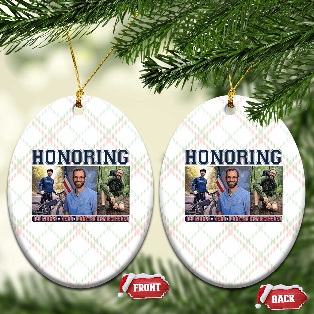 Honoring Alex Pretti Memorial Ceramic Ornament ICU Nurse Hero Tribute Minneapolis