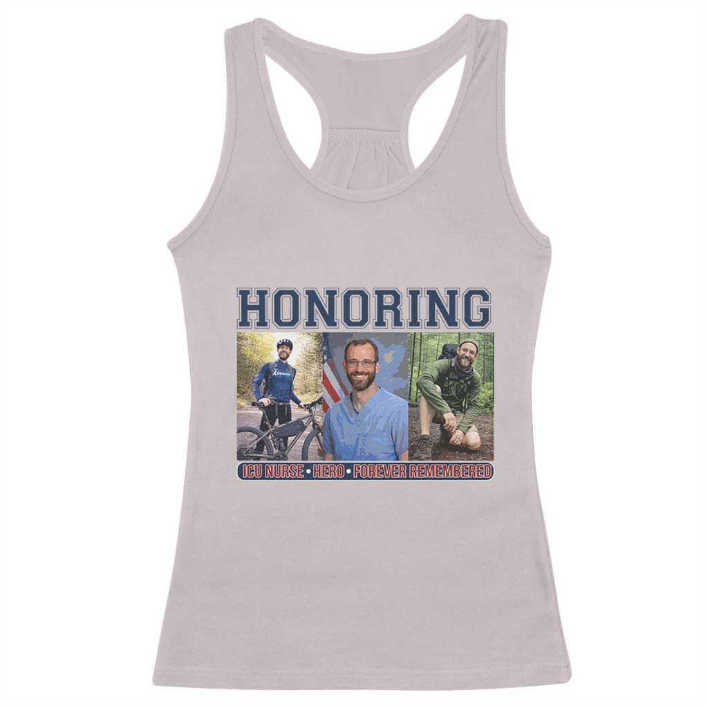 Honoring Alex Pretti Memorial Racerback Tank Top ICU Nurse Hero Tribute Minneapolis