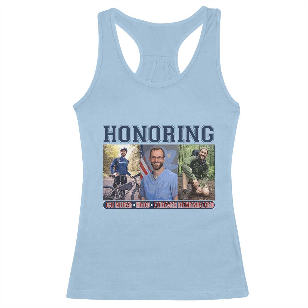 Honoring Alex Pretti Memorial Racerback Tank Top ICU Nurse Hero Tribute Minneapolis