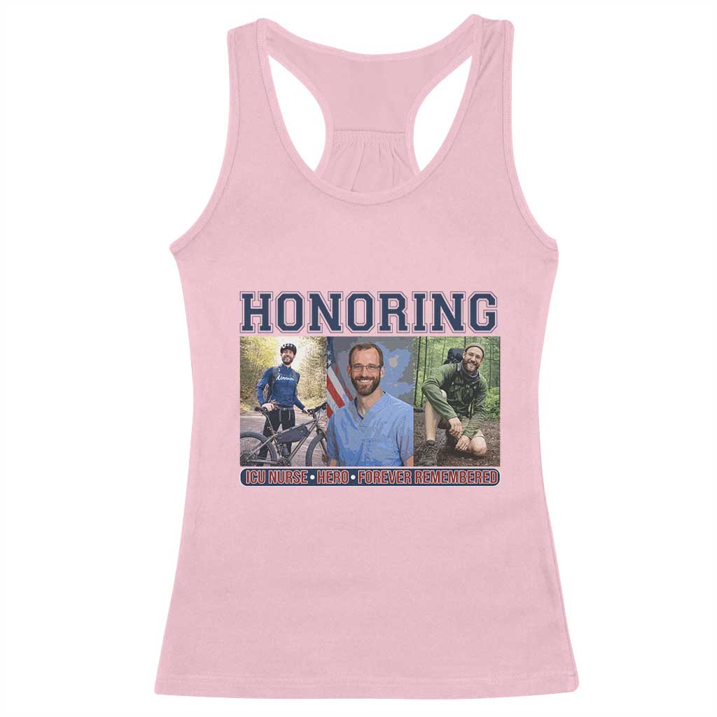 Honoring Alex Pretti Memorial Racerback Tank Top ICU Nurse Hero Tribute Minneapolis