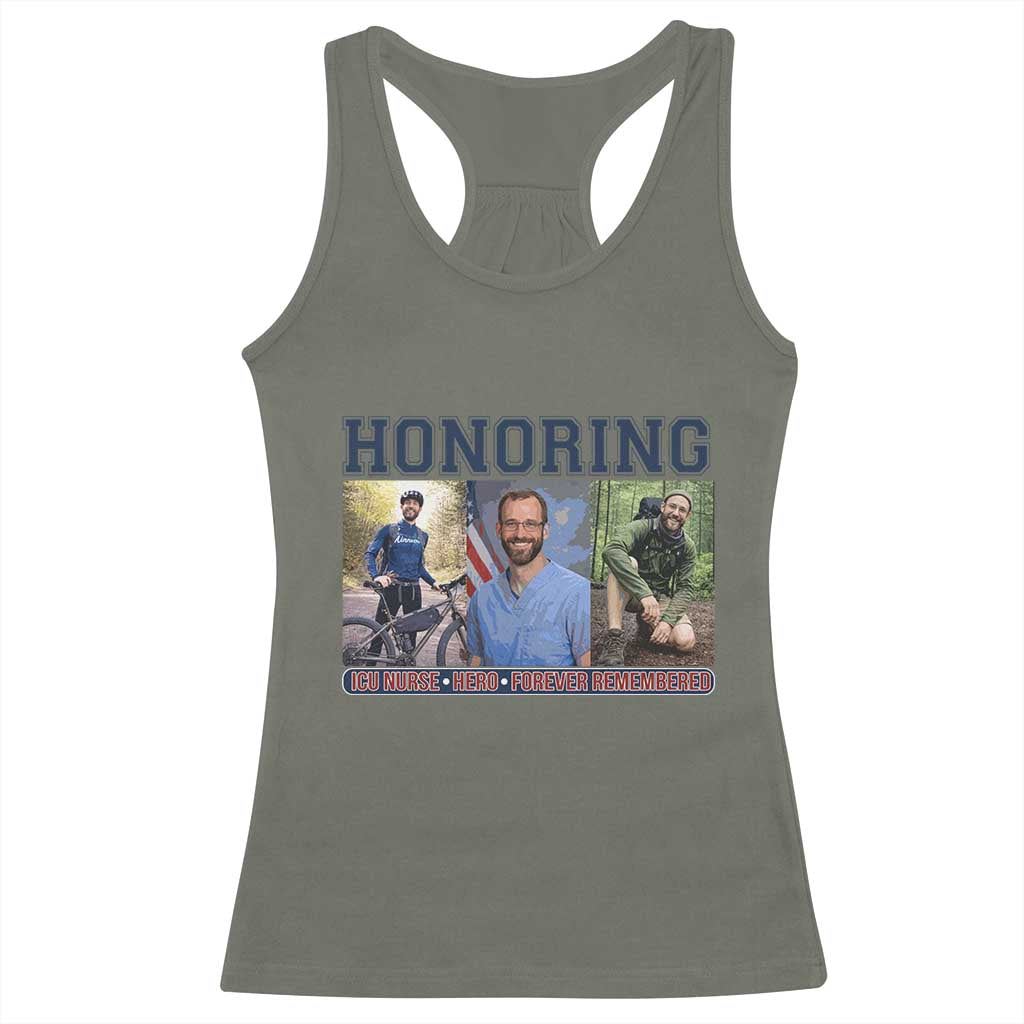 Honoring Alex Pretti Memorial Racerback Tank Top ICU Nurse Hero Tribute Minneapolis