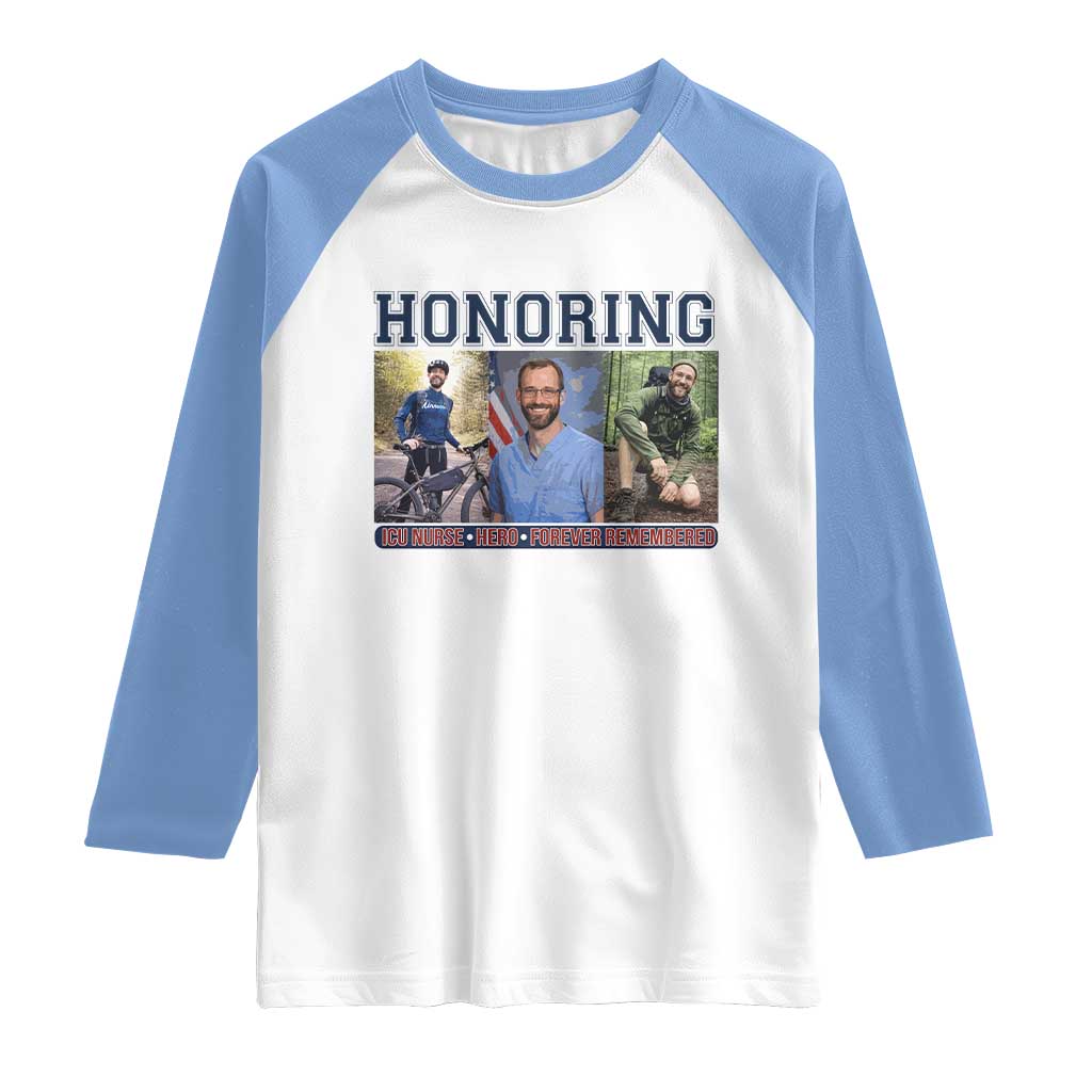 Honoring Alex Pretti Memorial Raglan Shirt ICU Nurse Hero Tribute Minneapolis