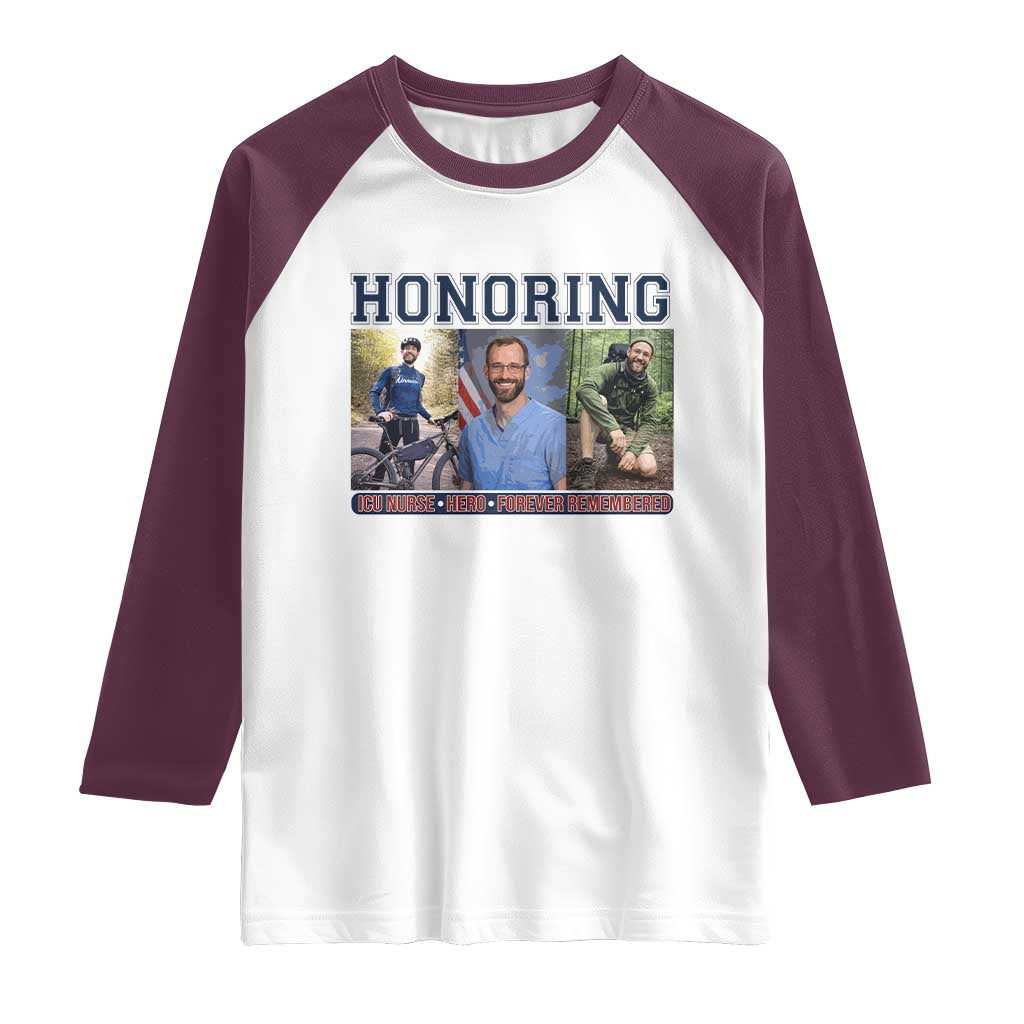 Honoring Alex Pretti Memorial Raglan Shirt ICU Nurse Hero Tribute Minneapolis