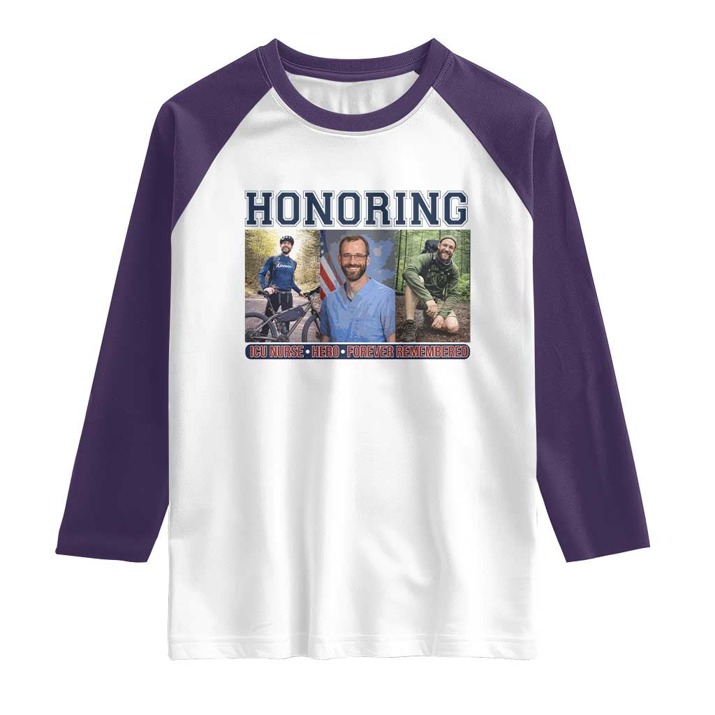 Honoring Alex Pretti Memorial Raglan Shirt ICU Nurse Hero Tribute Minneapolis