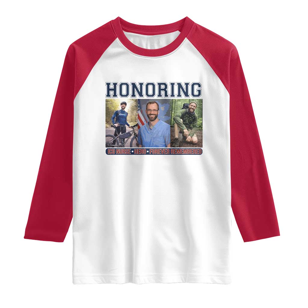Honoring Alex Pretti Memorial Raglan Shirt ICU Nurse Hero Tribute Minneapolis