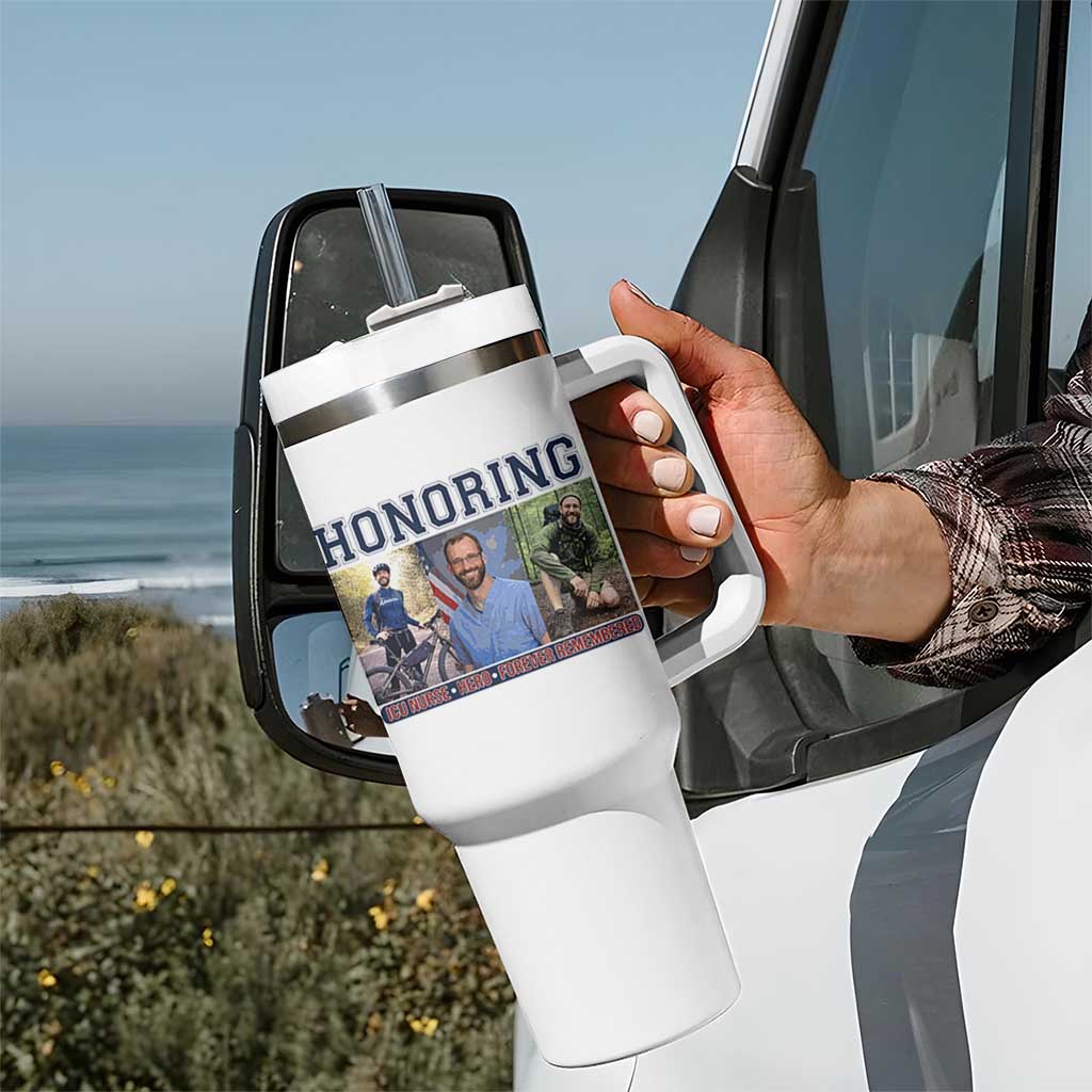 Honoring Alex Pretti Memorial Tumbler With Handle ICU Nurse Hero Tribute Minneapolis