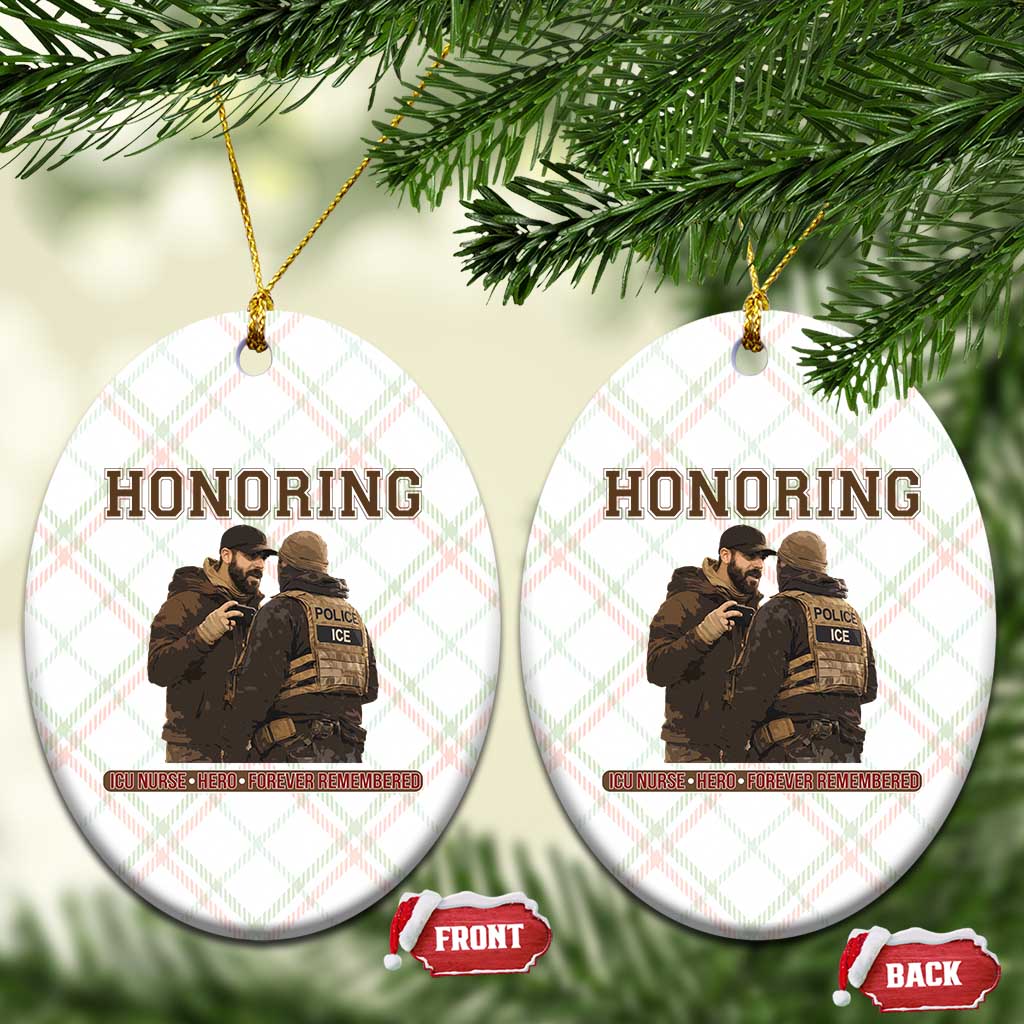 Honoring Alex Pretti ICU Nurse Tribute Support Gift Ceramic Ornament