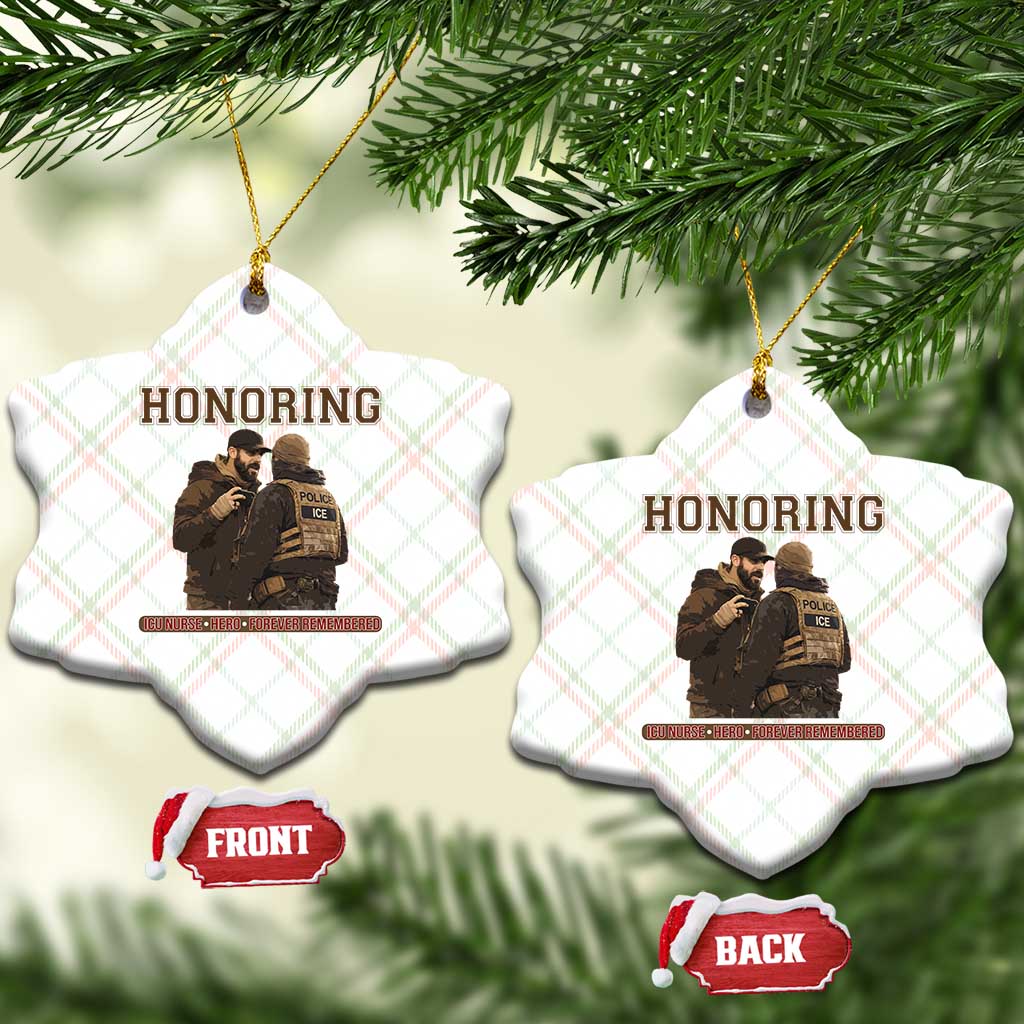 Honoring Alex Pretti ICU Nurse Tribute Support Gift Ceramic Ornament
