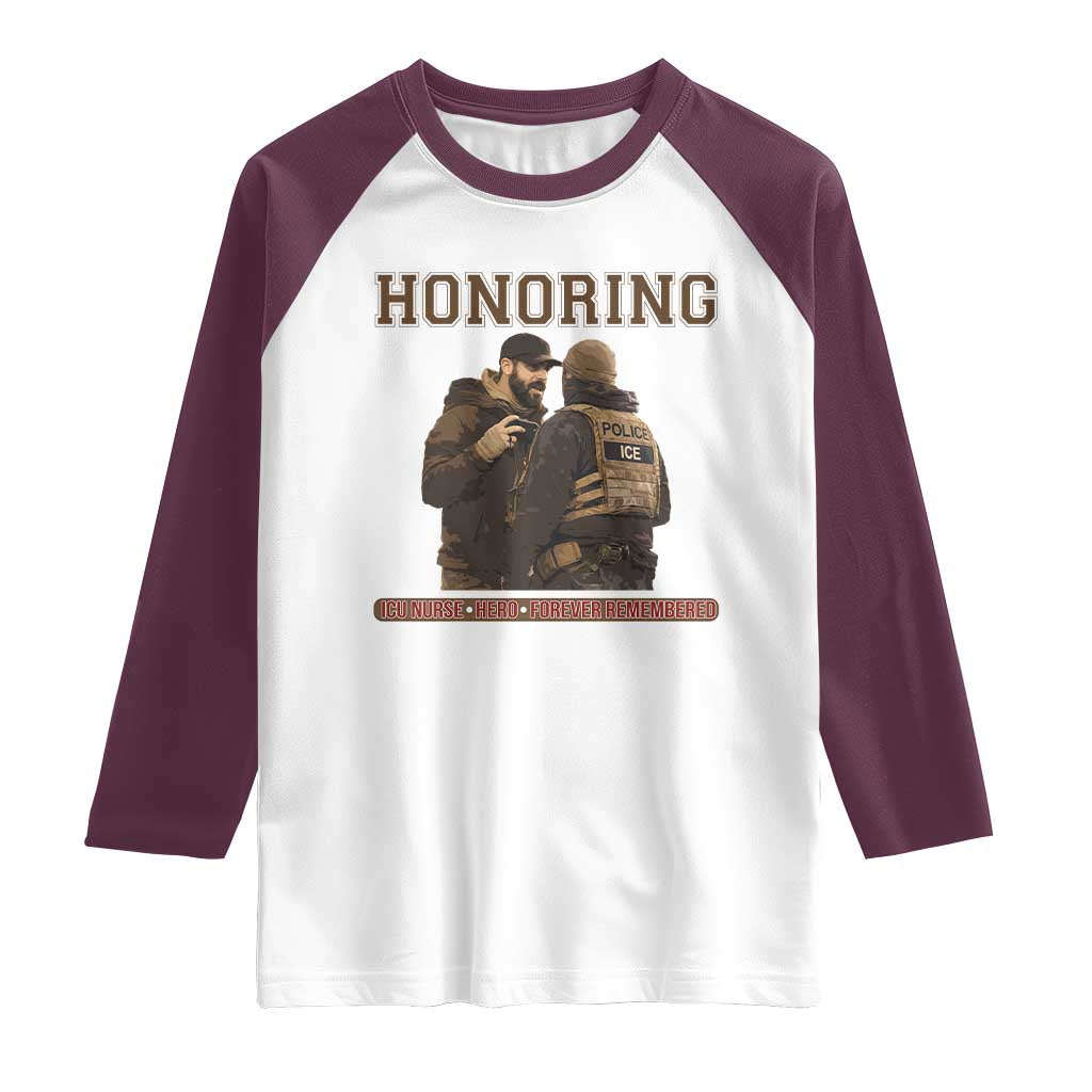 Honoring Alex Pretti ICU Nurse Tribute Support Gift Raglan Shirt