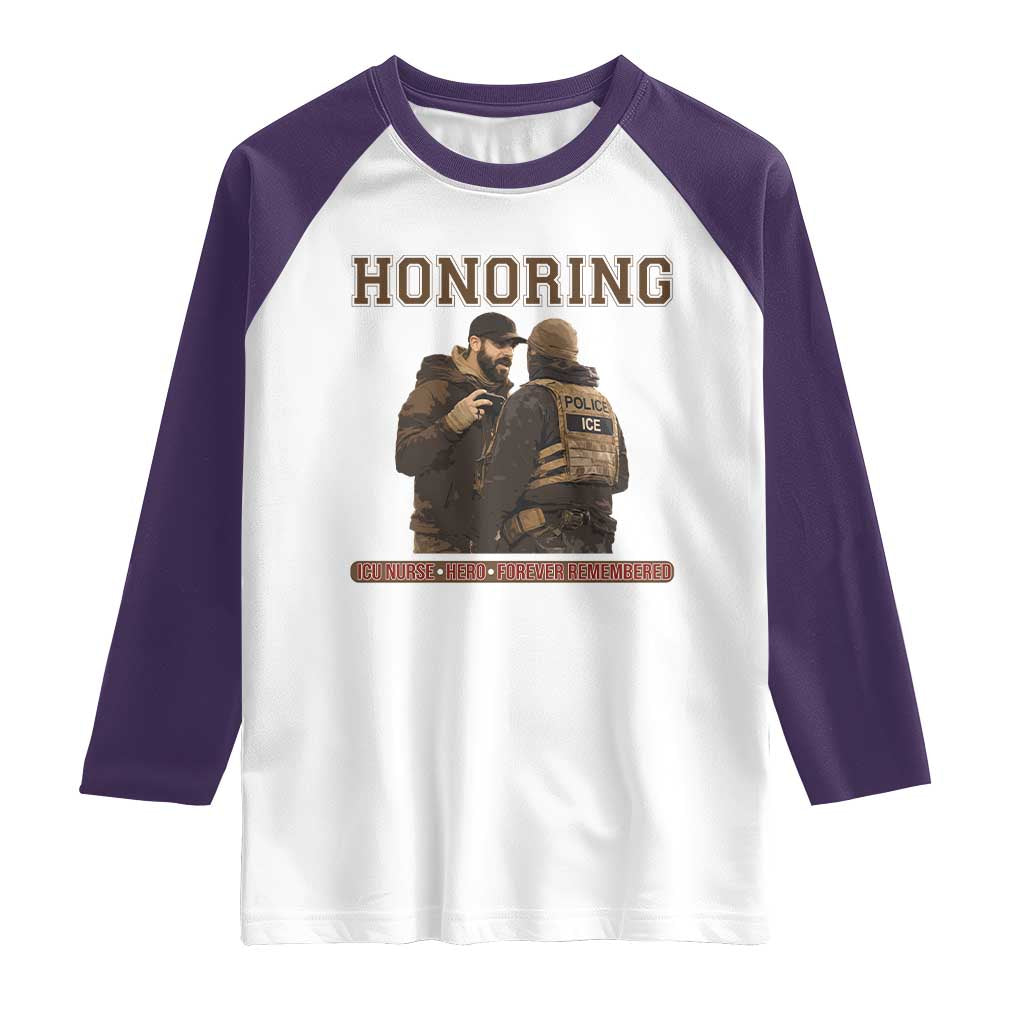 Honoring Alex Pretti ICU Nurse Tribute Support Gift Raglan Shirt