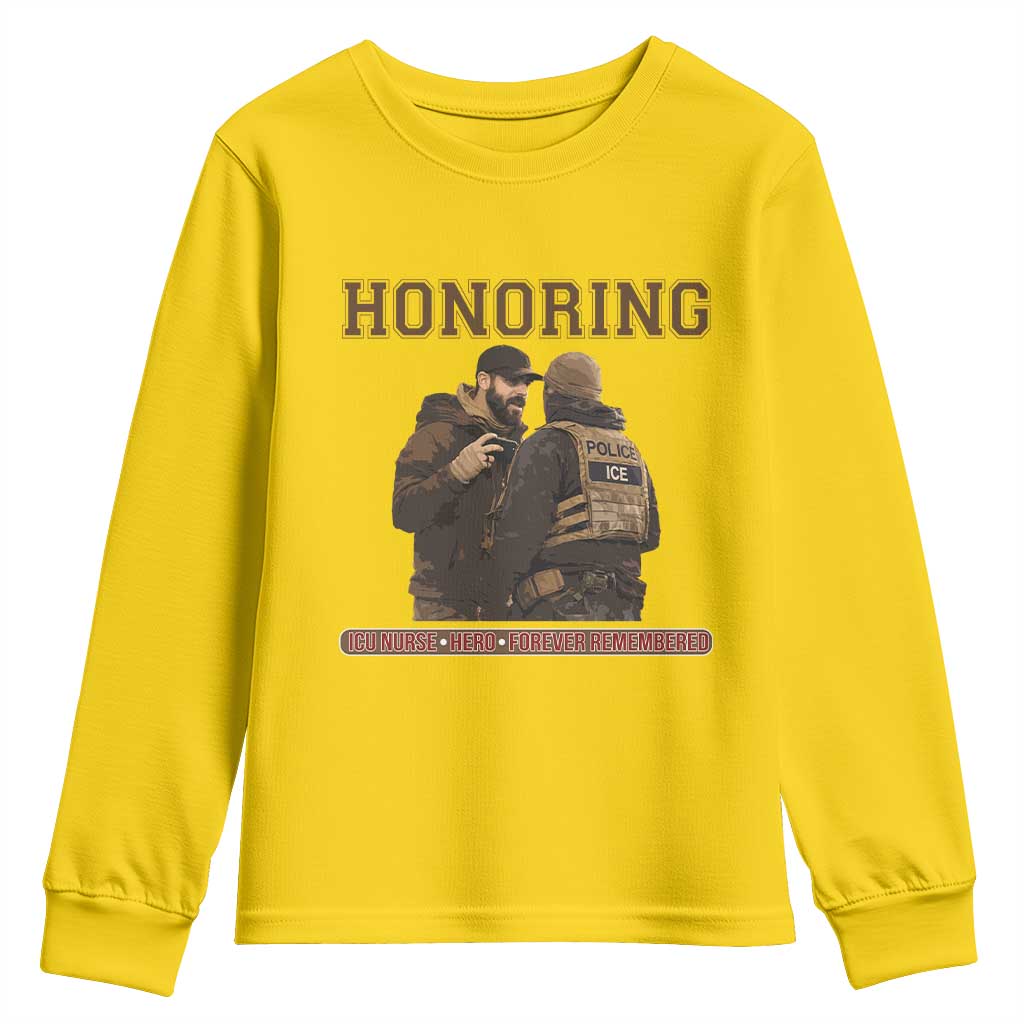 Honoring Alex Pretti ICU Nurse Tribute Support Gift Youth Sweatshirt