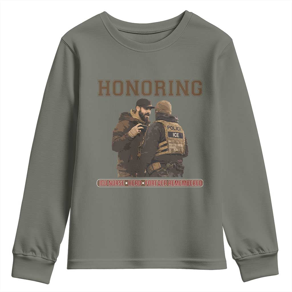 Honoring Alex Pretti ICU Nurse Tribute Support Gift Youth Sweatshirt