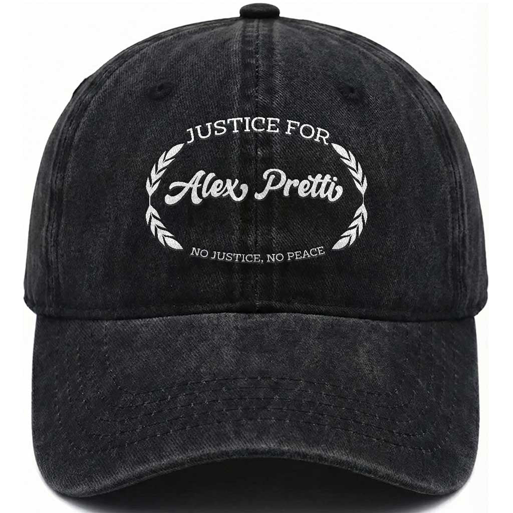 Justice For Alex Pretti Washed Cotton Baseball Cap Abolish ICE Protest Minneapolis Support Gift