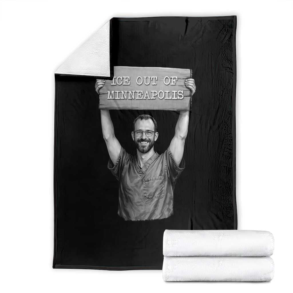 Ice Out Of Minneapolis Throw Blanket Alex Pretti Memorial ICU Nurse Tribute Support