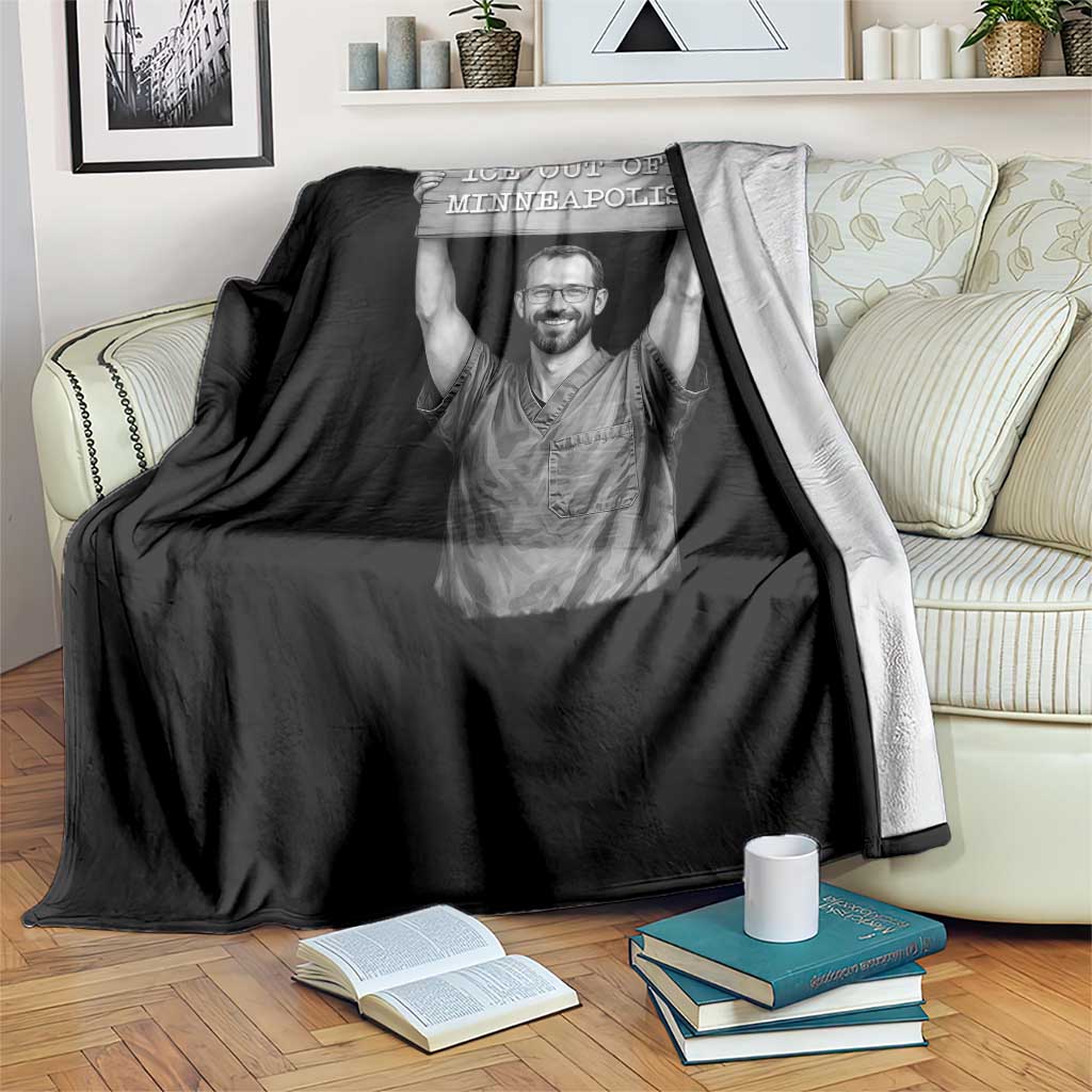 Ice Out Of Minneapolis Throw Blanket Alex Pretti Memorial ICU Nurse Tribute Support