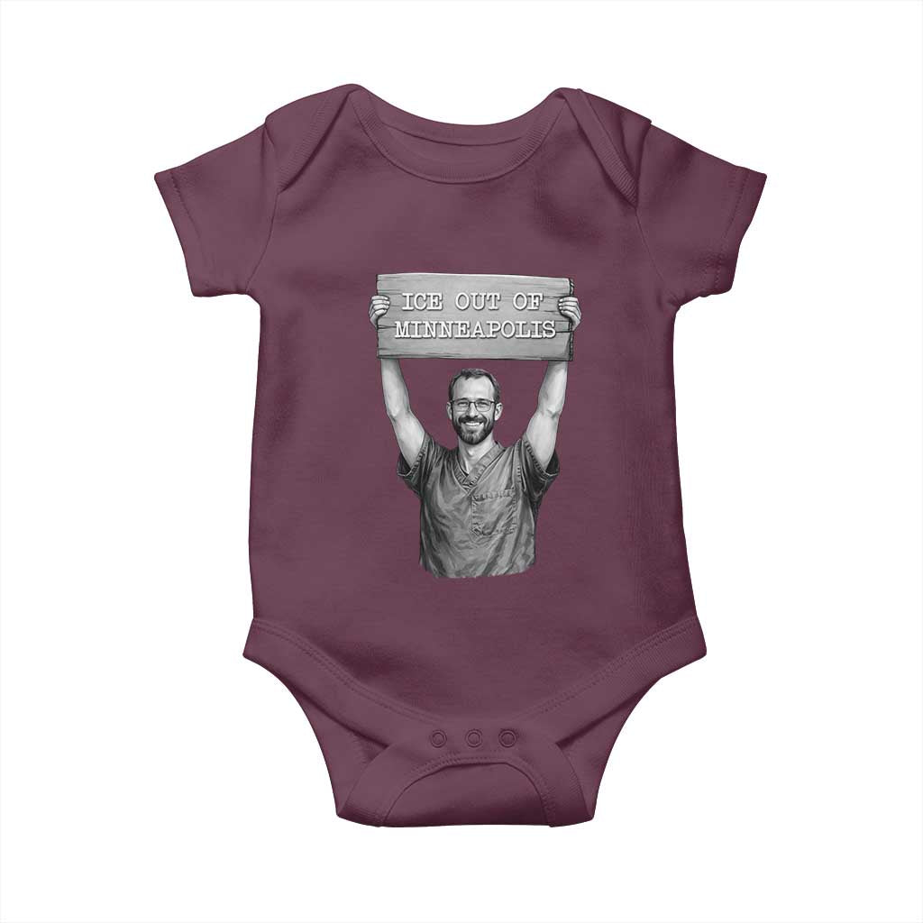 Ice Out Of Minneapolis Baby Onesie Alex Pretti Memorial ICU Nurse Tribute Support