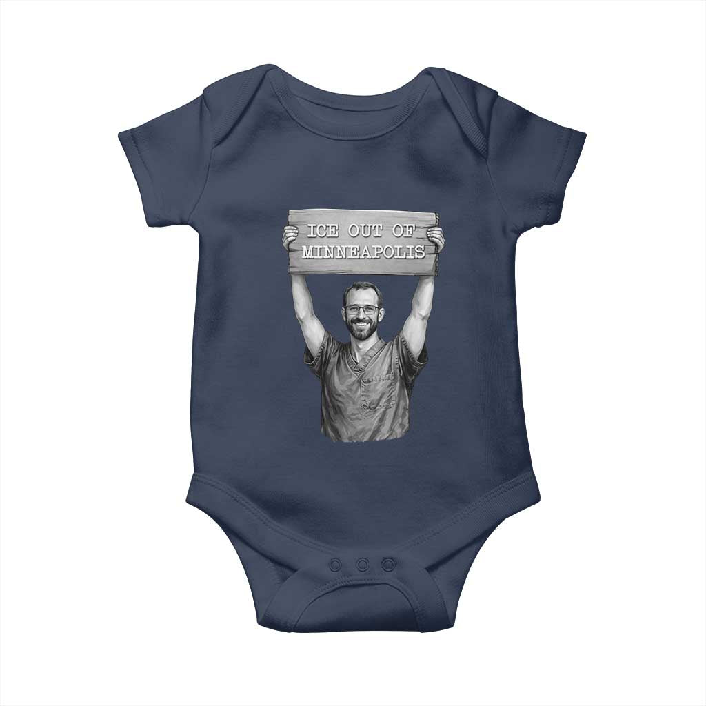 Ice Out Of Minneapolis Baby Onesie Alex Pretti Memorial ICU Nurse Tribute Support