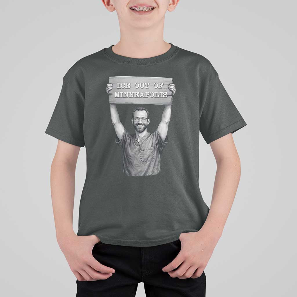 Ice Out Of Minneapolis T Shirt For Kid Alex Pretti Memorial ICU Nurse Tribute Support