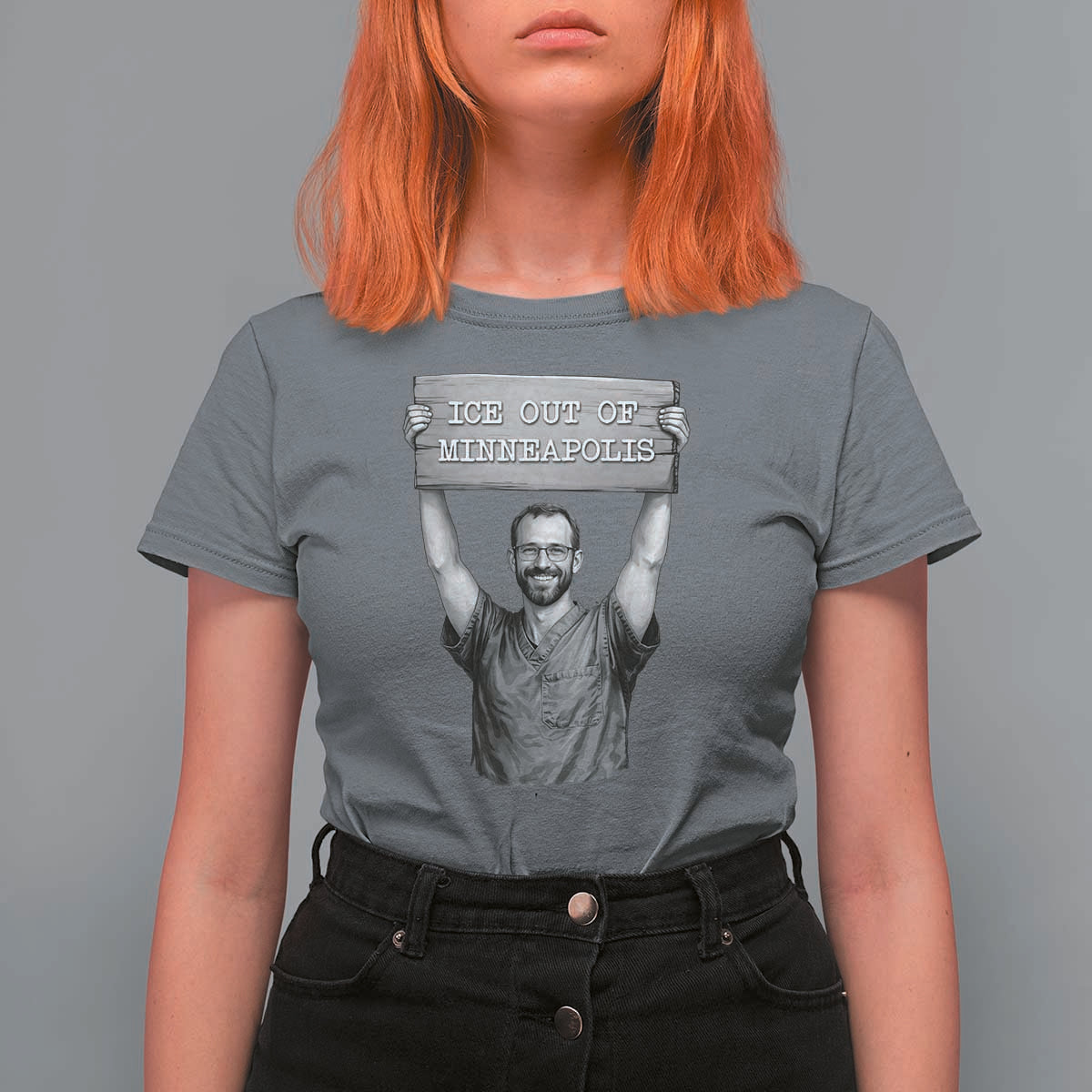 Ice Out Of Minneapolis T Shirt For Women Alex Pretti Memorial ICU Nurse Tribute Support