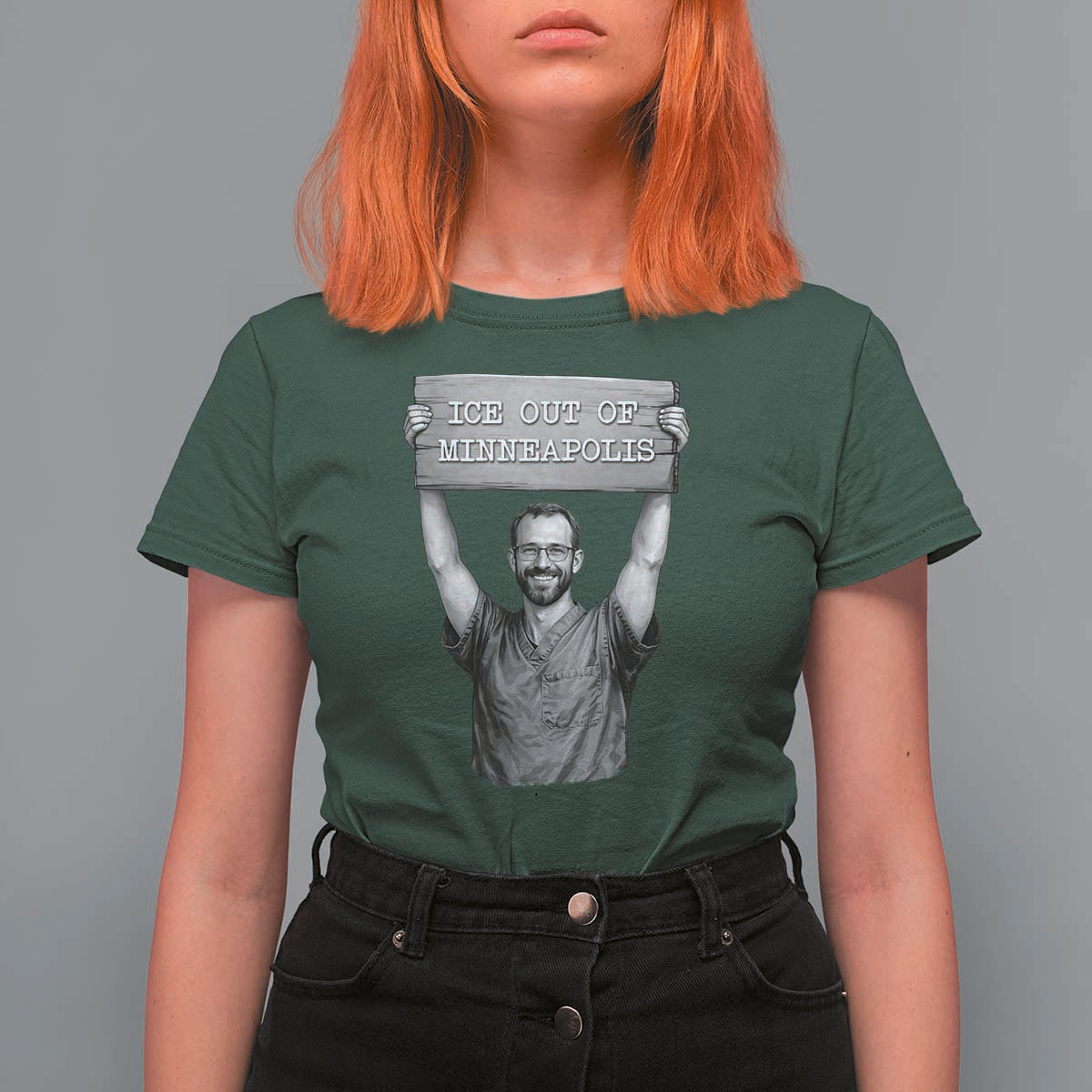 Ice Out Of Minneapolis T Shirt For Women Alex Pretti Memorial ICU Nurse Tribute Support