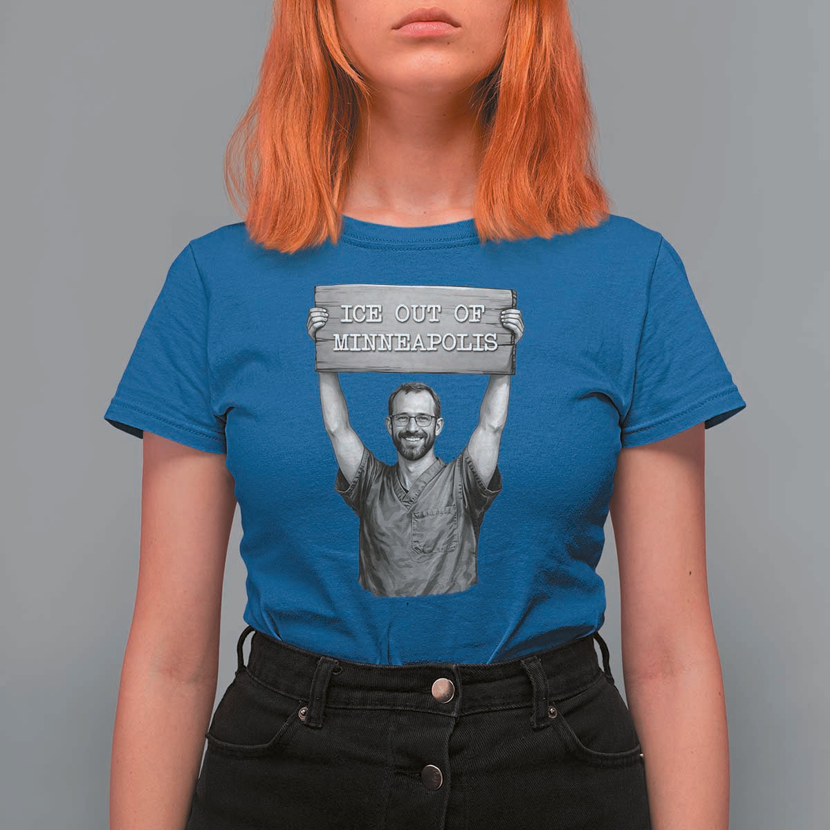 Ice Out Of Minneapolis T Shirt For Women Alex Pretti Memorial ICU Nurse Tribute Support