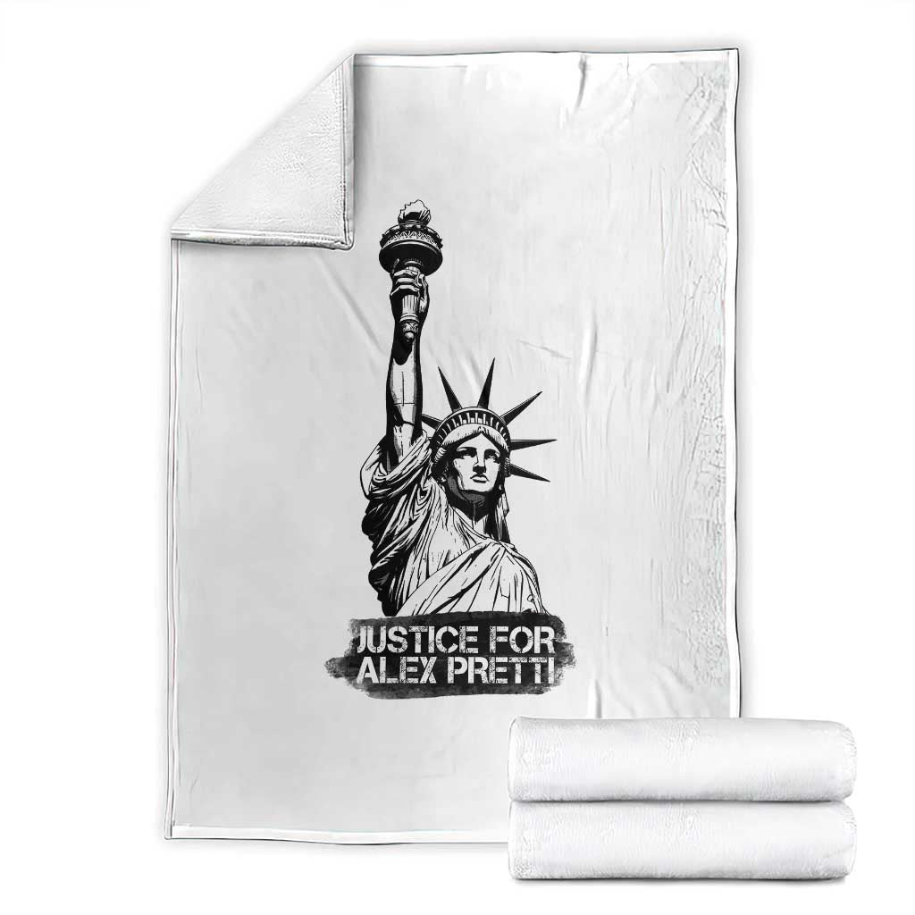 Justice For Alex Pretti Throw Blanket Statue Of Liberty Support Gift