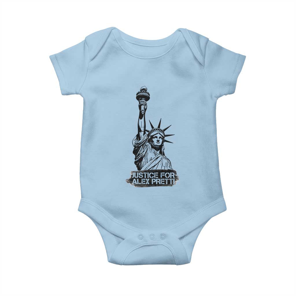 Justice For Alex Pretti Baby Onesie Statue Of Liberty Support Gift