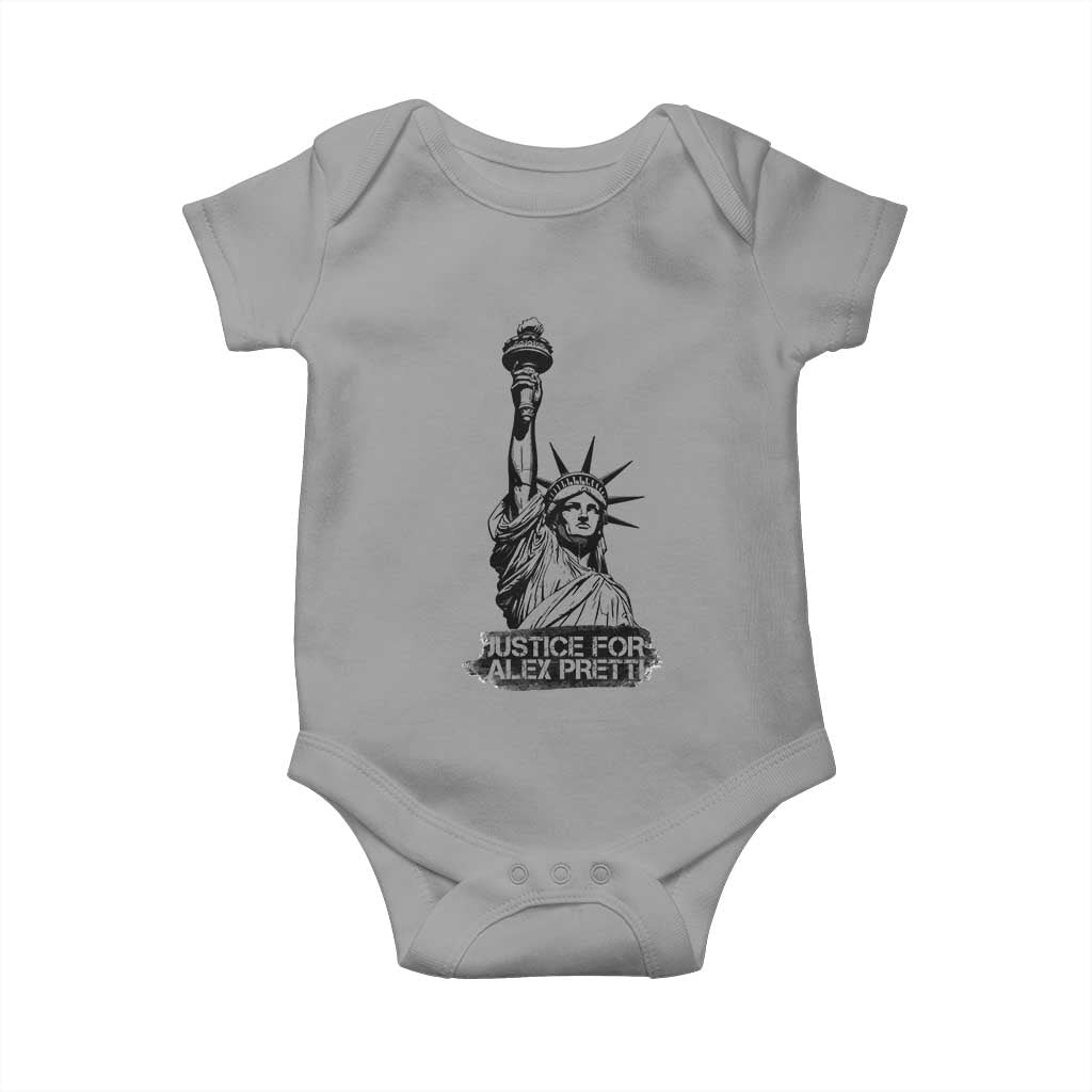Justice For Alex Pretti Baby Onesie Statue Of Liberty Support Gift