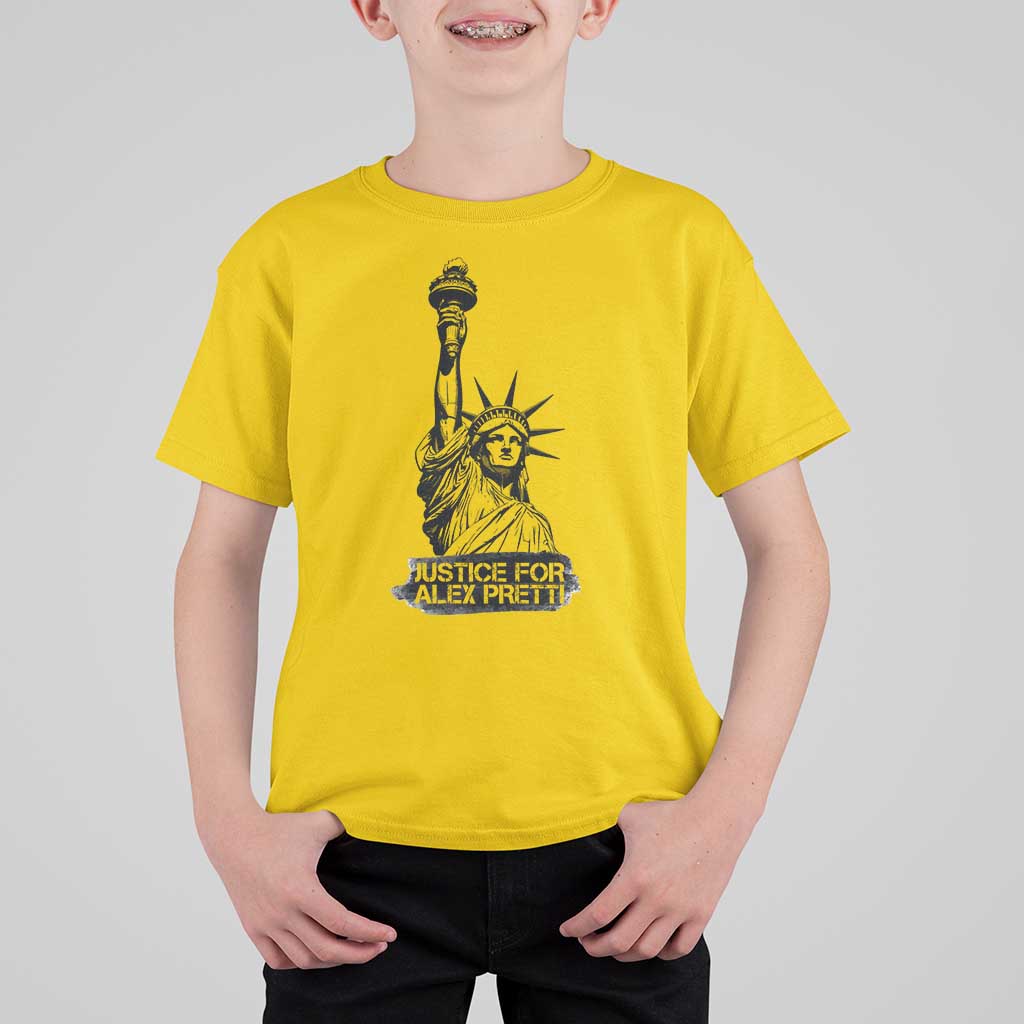 Justice For Alex Pretti T Shirt For Kid Statue Of Liberty Support Gift