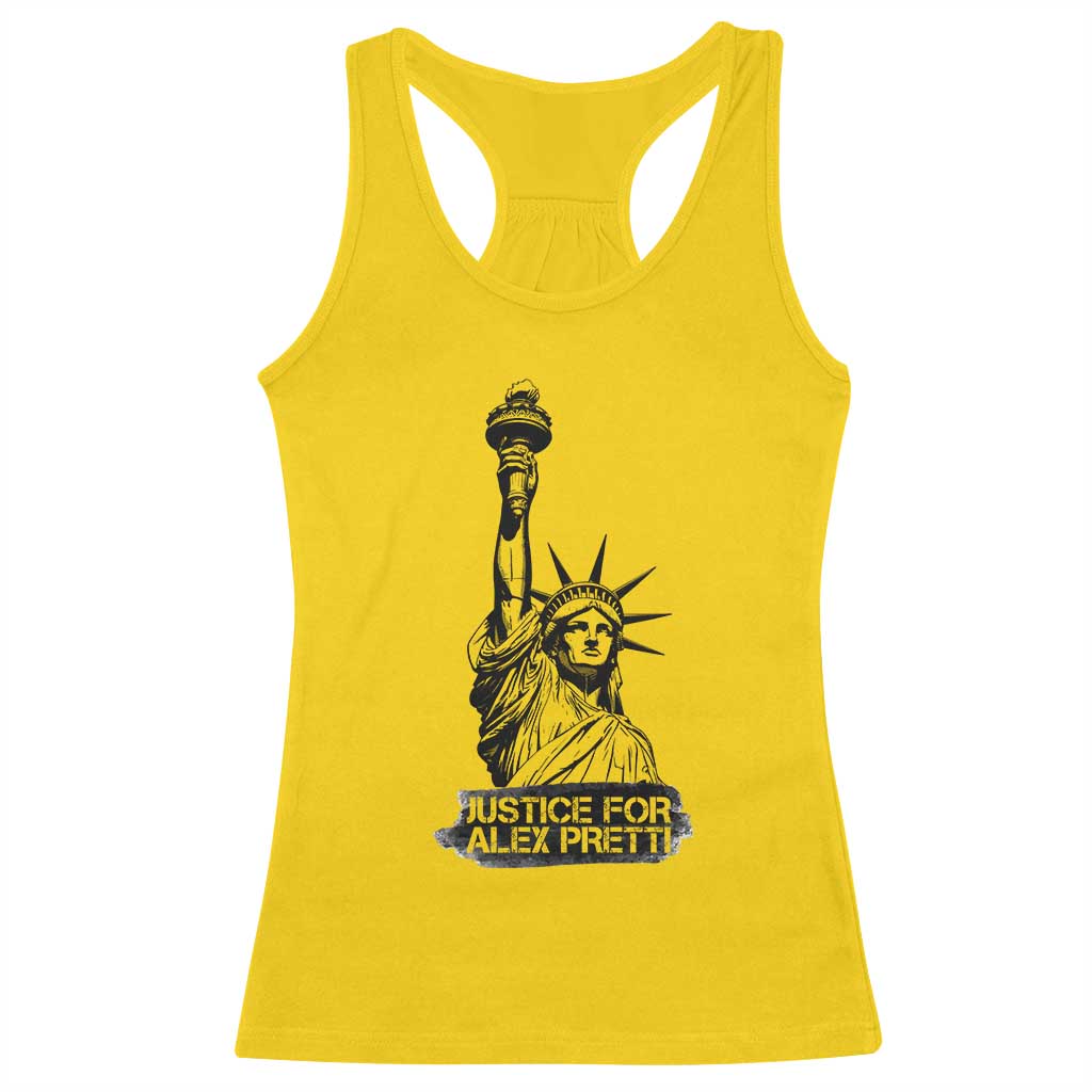 Justice For Alex Pretti Racerback Tank Top Statue Of Liberty Support Gift
