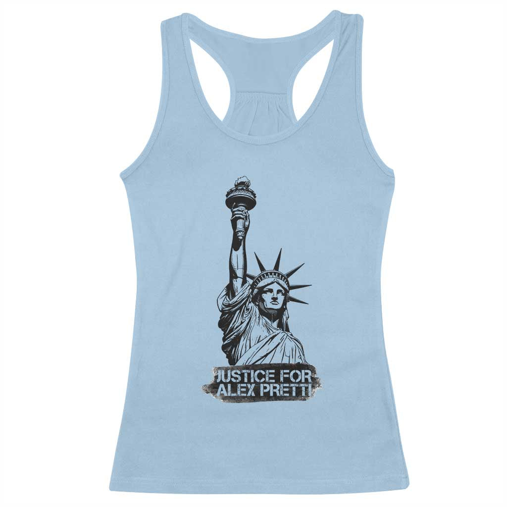 Justice For Alex Pretti Racerback Tank Top Statue Of Liberty Support Gift