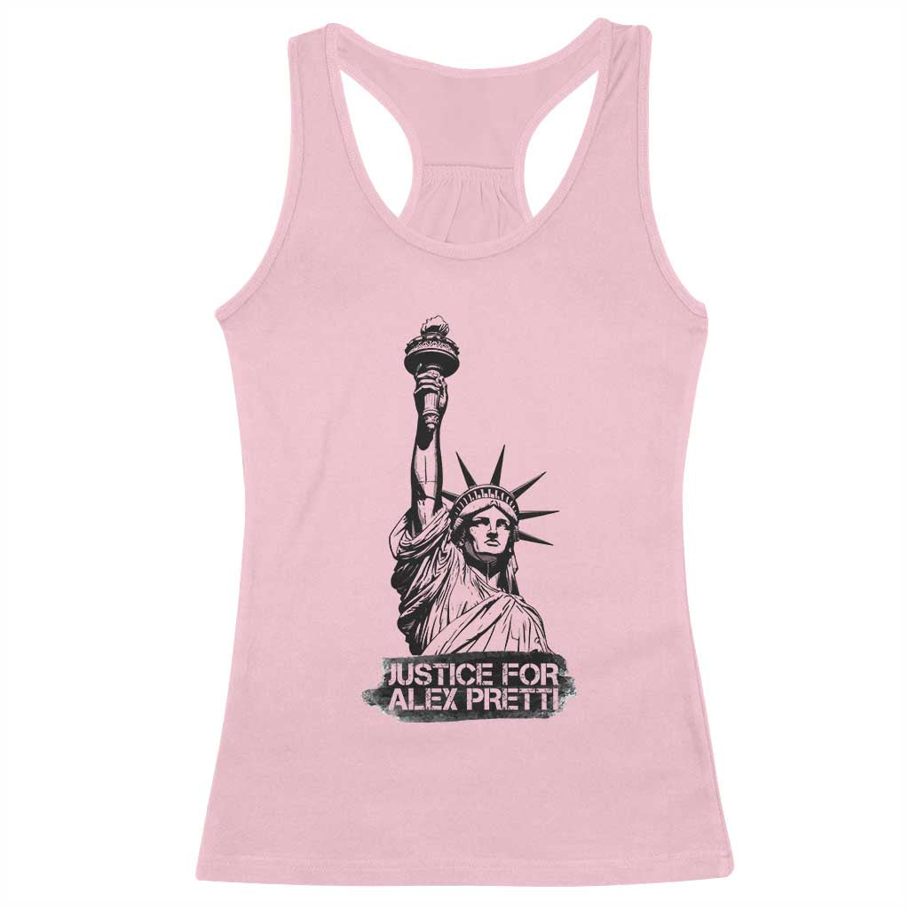 Justice For Alex Pretti Racerback Tank Top Statue Of Liberty Support Gift