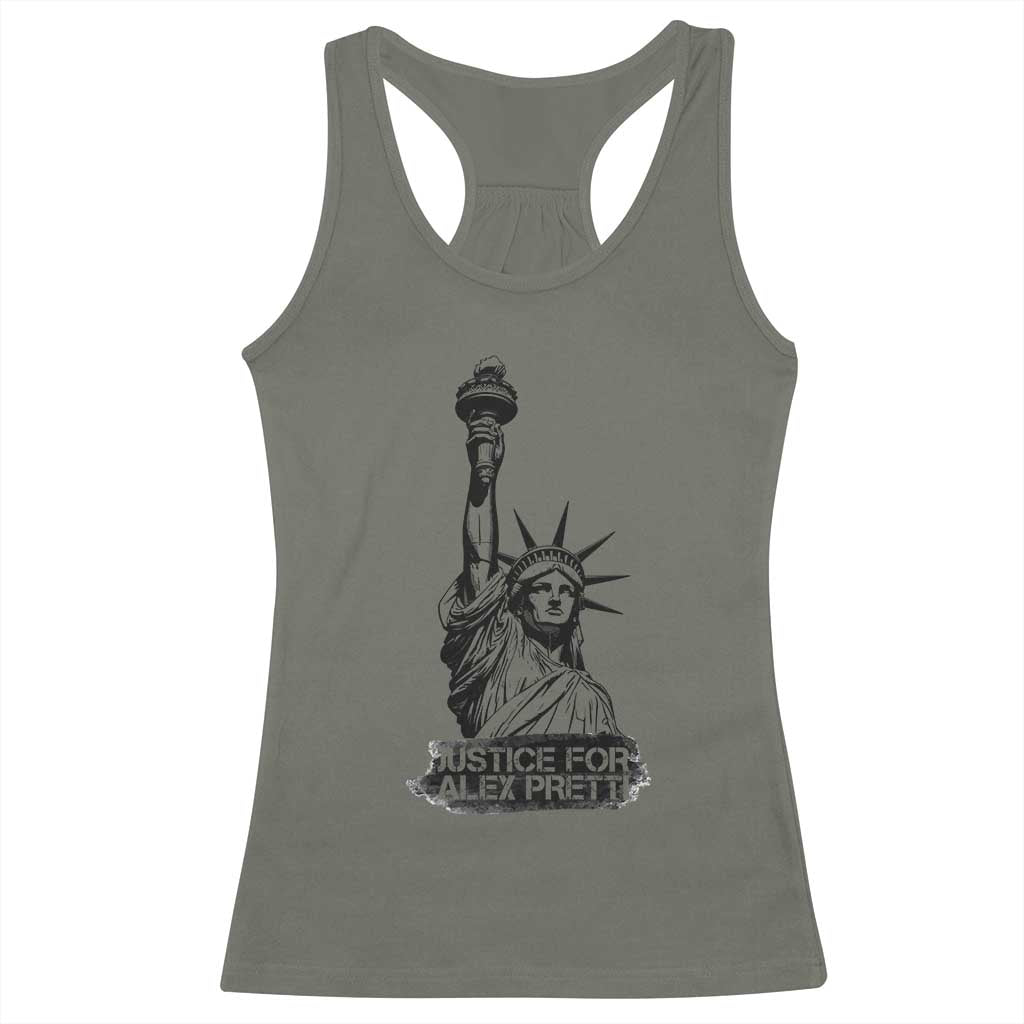 Justice For Alex Pretti Racerback Tank Top Statue Of Liberty Support Gift