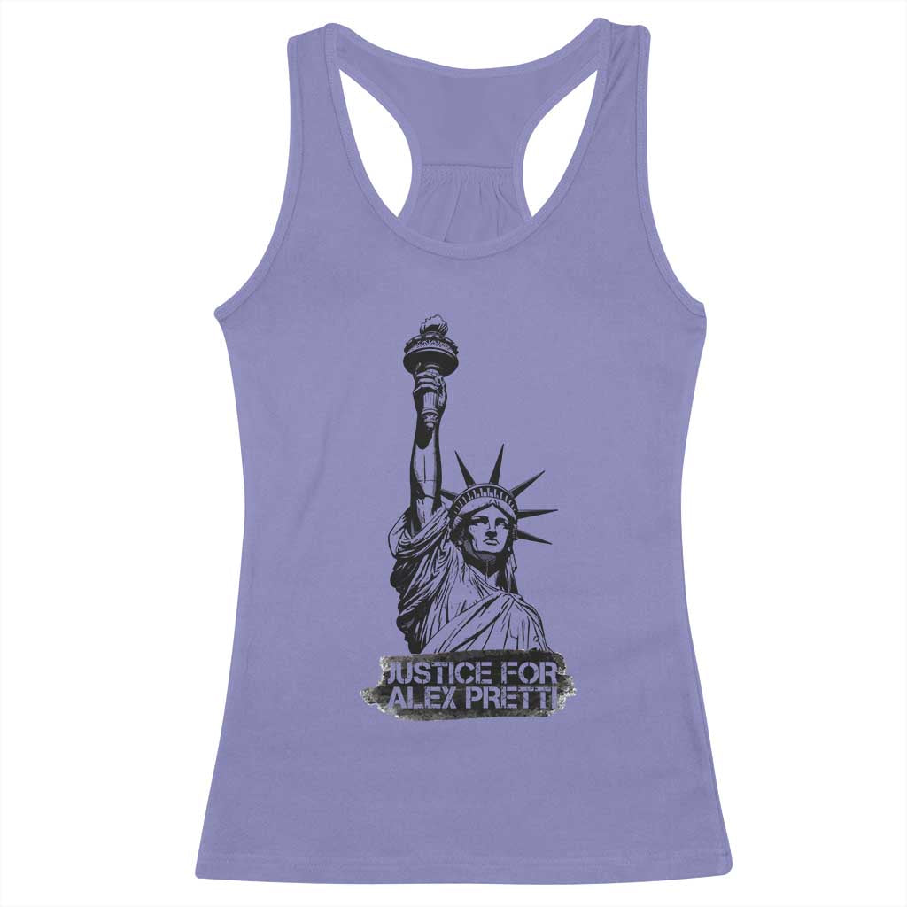 Justice For Alex Pretti Racerback Tank Top Statue Of Liberty Support Gift