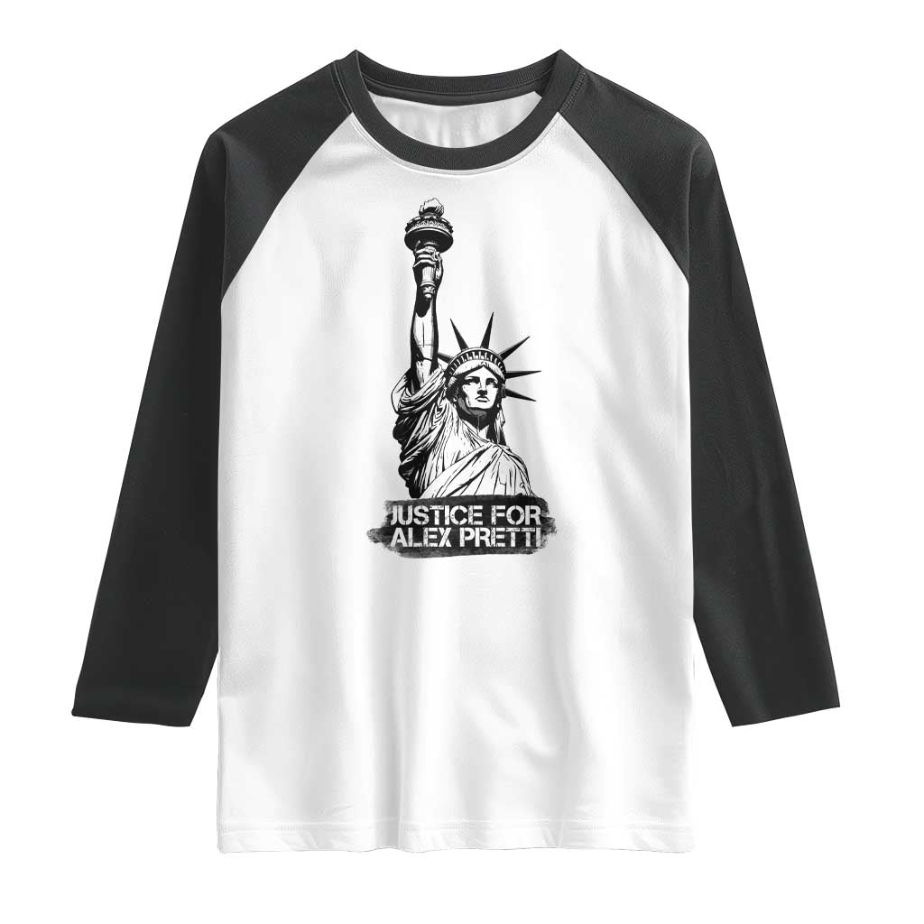 Justice For Alex Pretti Raglan Shirt Statue Of Liberty Support Gift