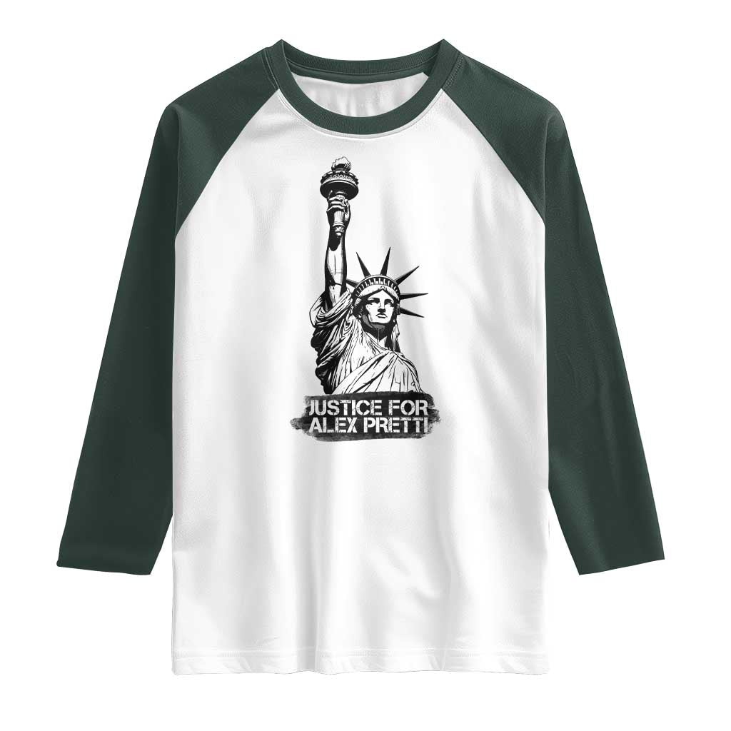 Justice For Alex Pretti Raglan Shirt Statue Of Liberty Support Gift