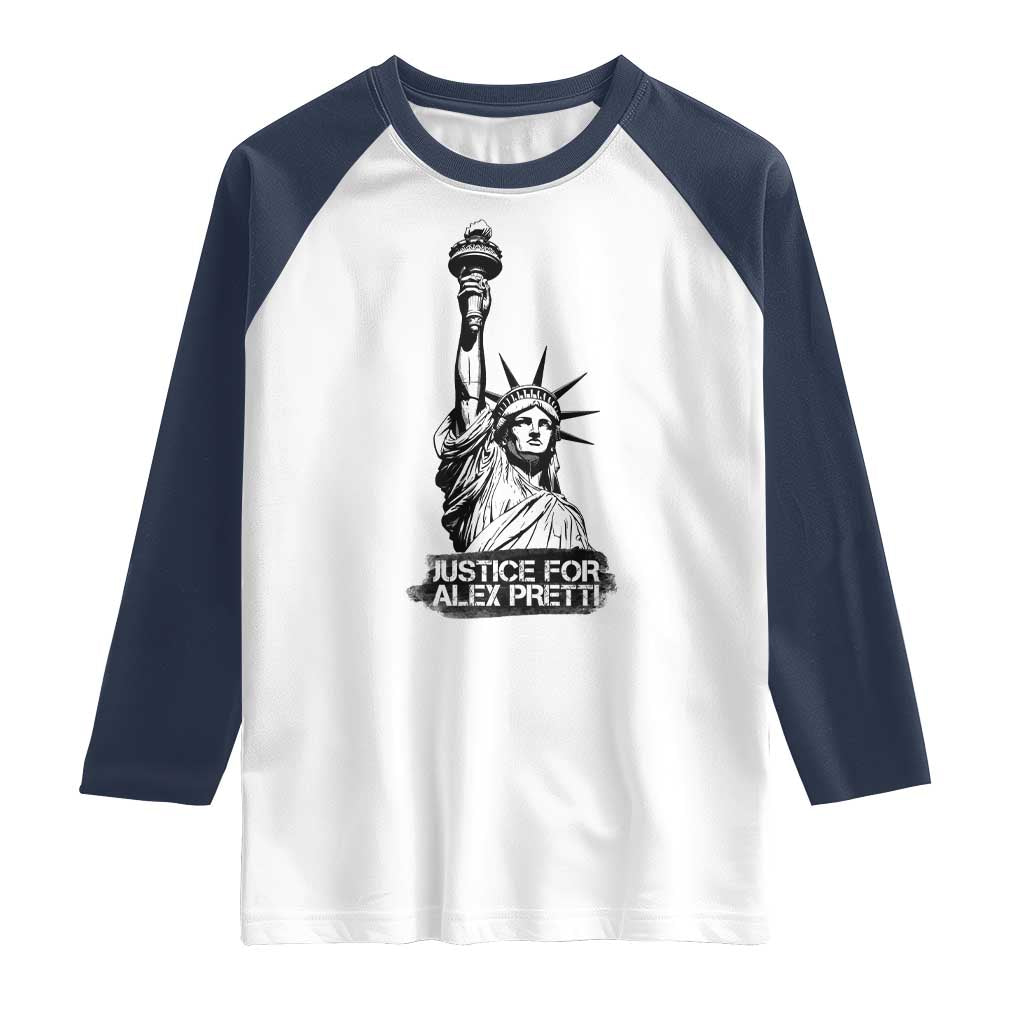 Justice For Alex Pretti Raglan Shirt Statue Of Liberty Support Gift