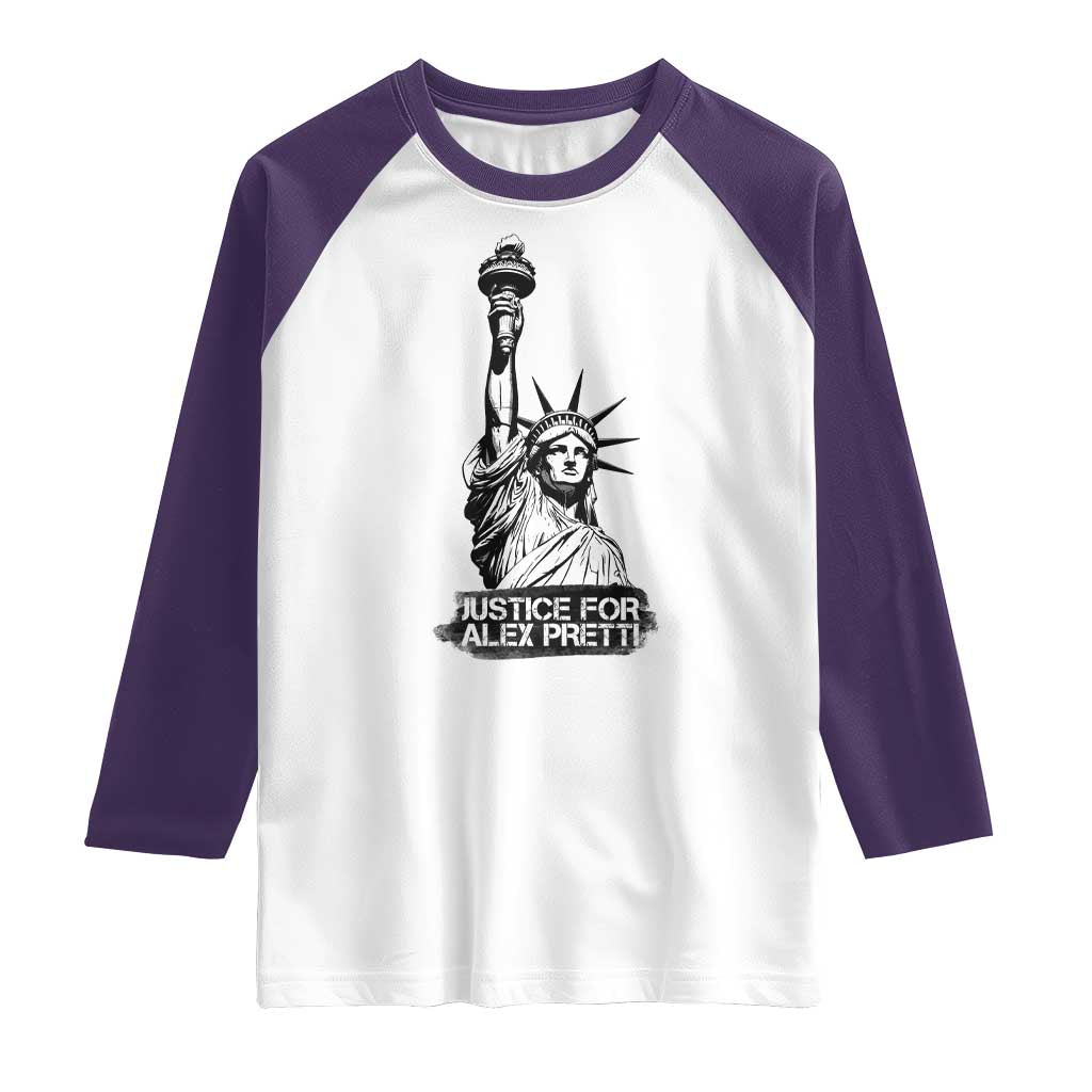 Justice For Alex Pretti Raglan Shirt Statue Of Liberty Support Gift