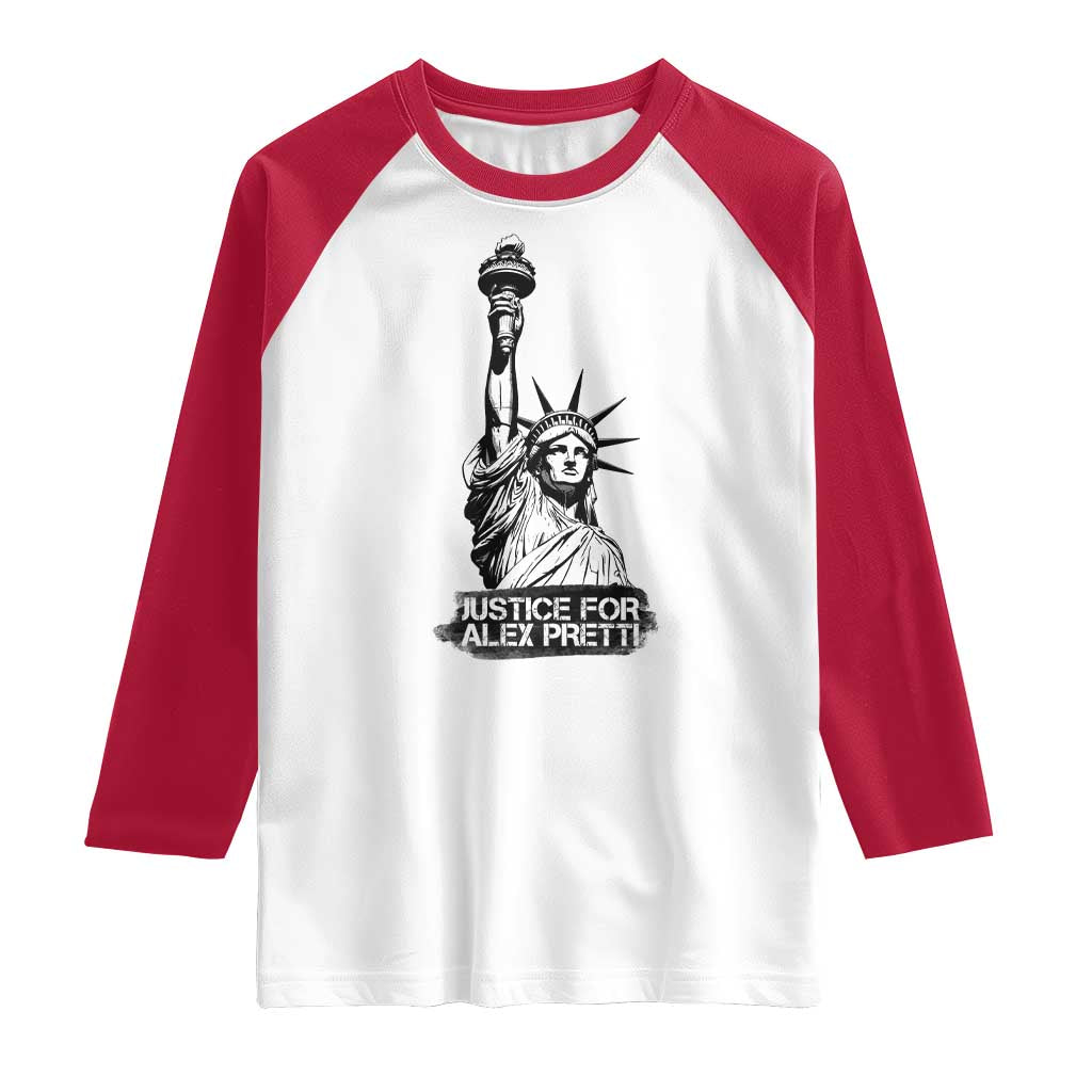 Justice For Alex Pretti Raglan Shirt Statue Of Liberty Support Gift