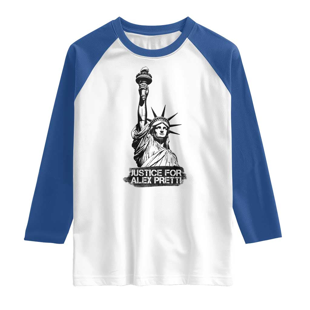 Justice For Alex Pretti Raglan Shirt Statue Of Liberty Support Gift