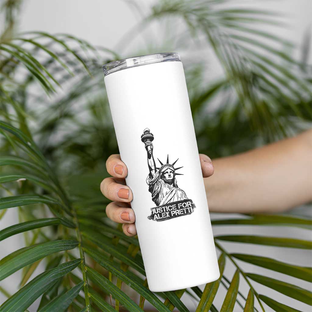 Justice For Alex Pretti Skinny Tumbler Statue Of Liberty Support Gift
